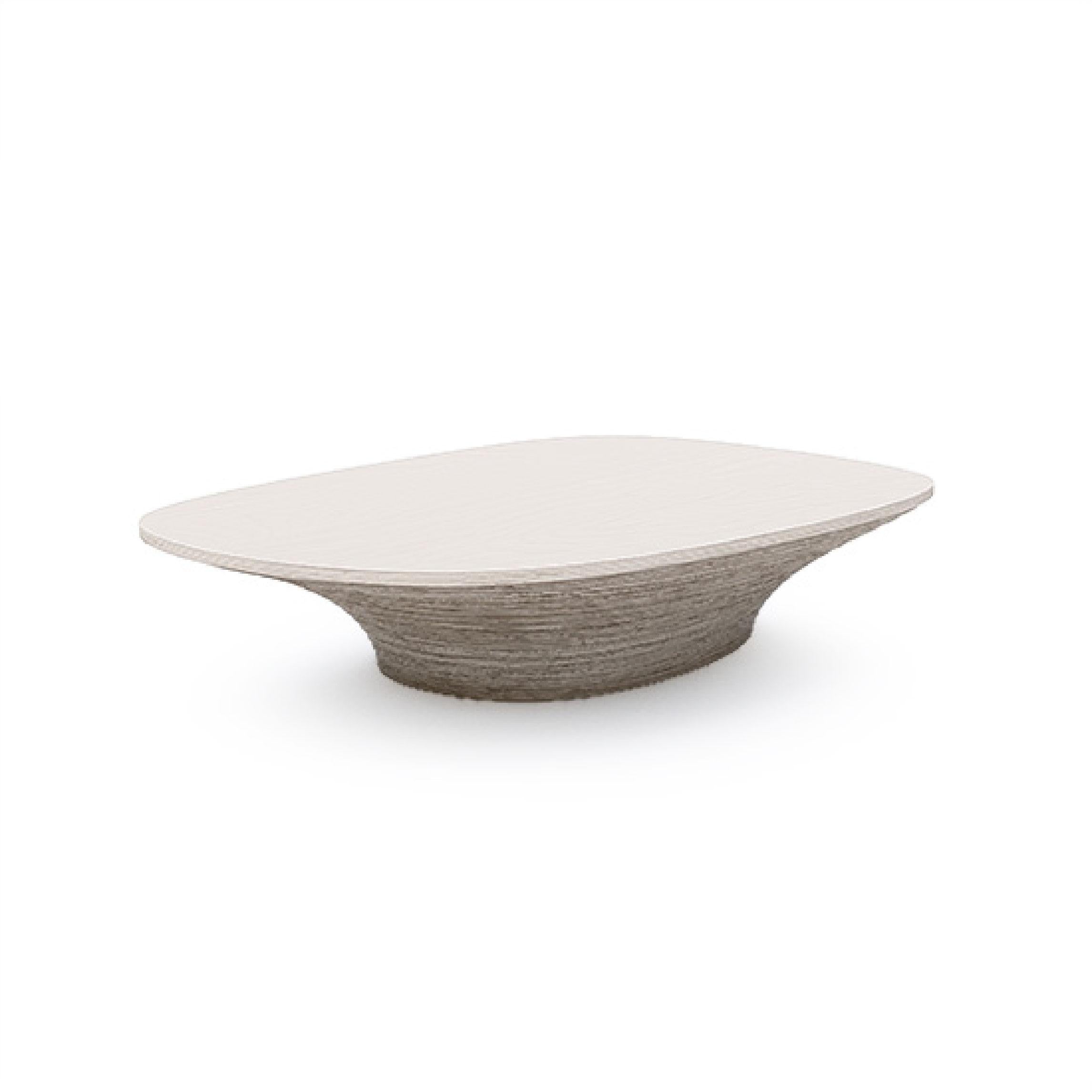 La table basse Vortex XL est une pièce moderne et élégante fabriquée en bois stratifié, conçue pour être une pièce maîtresse dans n'importe quel espace de vie. Sa structure unique inspirée du vortex se caractérise par une base en spirale qui confère