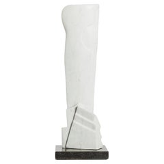Vorticist Abstract Marble Sculpture on Granite Base