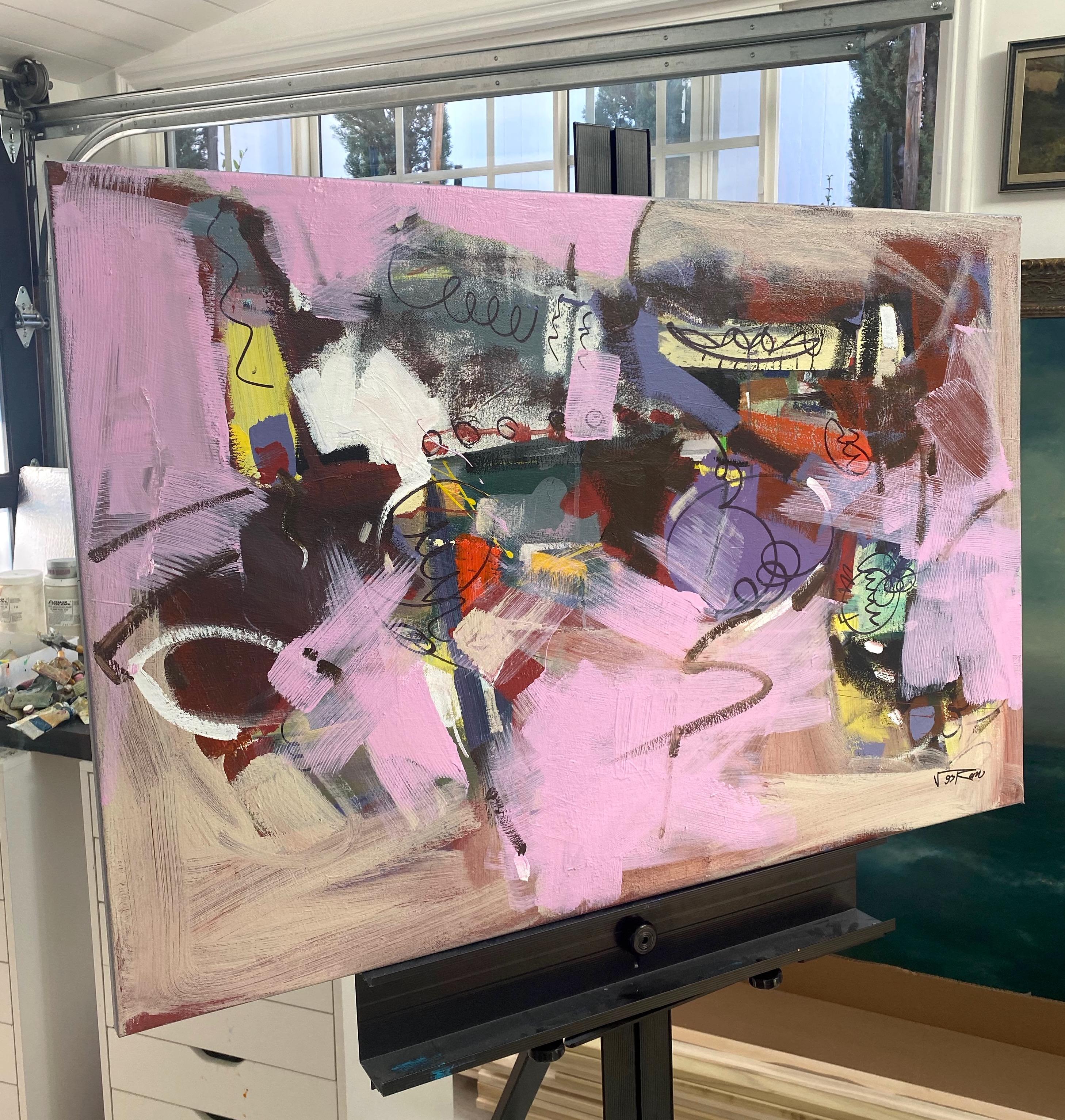 Astrazione, Arte contemporanea, Pittura acrilica originale, Pronta da appendere - Abstract Painting Grigio di Voskan Galstian