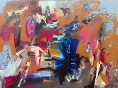 Autumn Breeze, Abstract Art Original Acrylic Painting, Ready to Hang