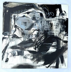 Black and White, Abstract Art Large Original Painting, Ready to Hang