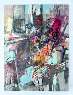 Fusión, Arte Abstracto Pintura Original, Lista para Colgar