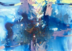 Blue Shadows, Abstract Original Painting, Ready to Hang