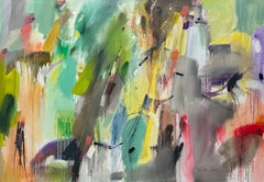 Burst, Abstract Large Original Painting on Canvas, Ready to Hang