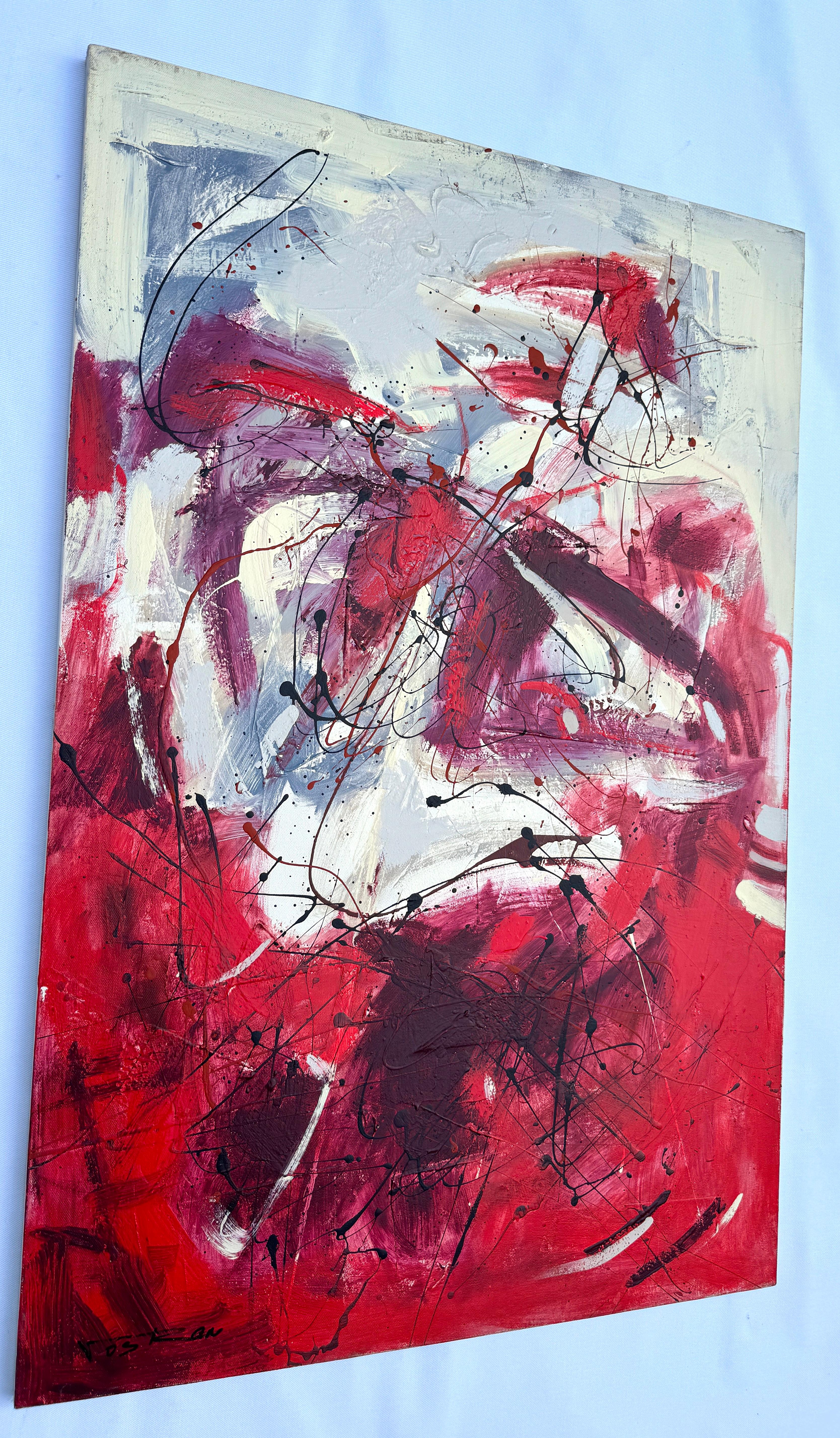 Cinnabar, Abstract Original Painting, Ready to Hang For Sale 1