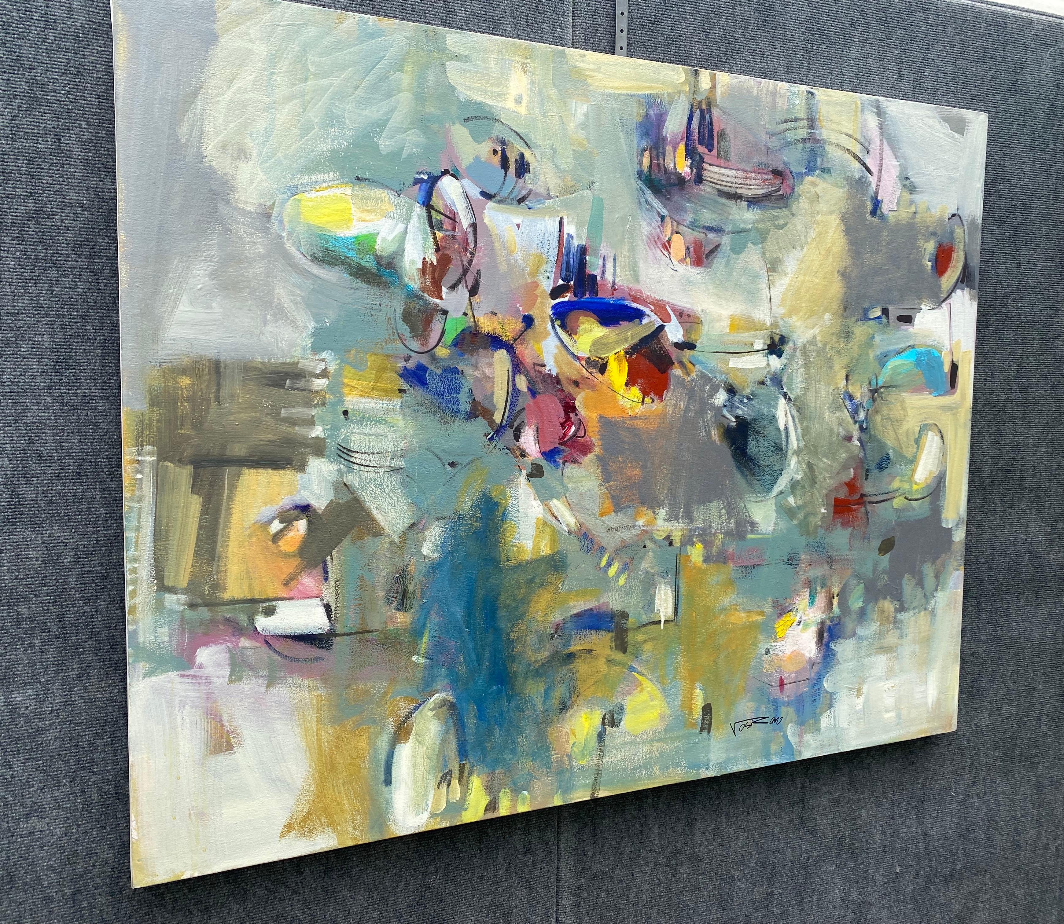 Colors Pretty, quadro acrilico originale di arte astratta, pronto da appendere - Painting Impressionismo di Voskan Galstian