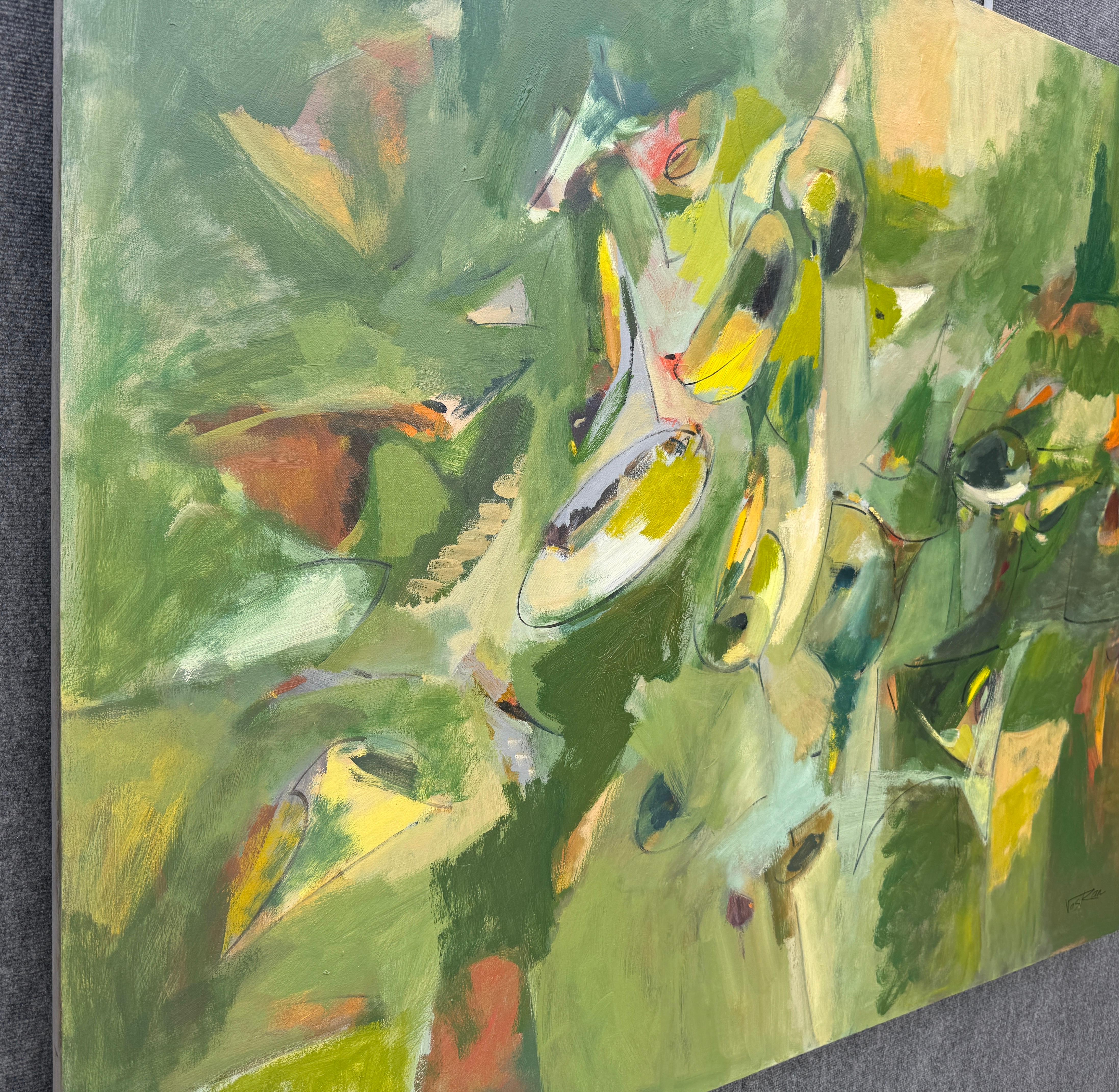 Sogno ad occhi aperti 2, Quadro originale astratto di grandi dimensioni su tela, pronto da appendere - Painting Impressionismo di Voskan Galstian