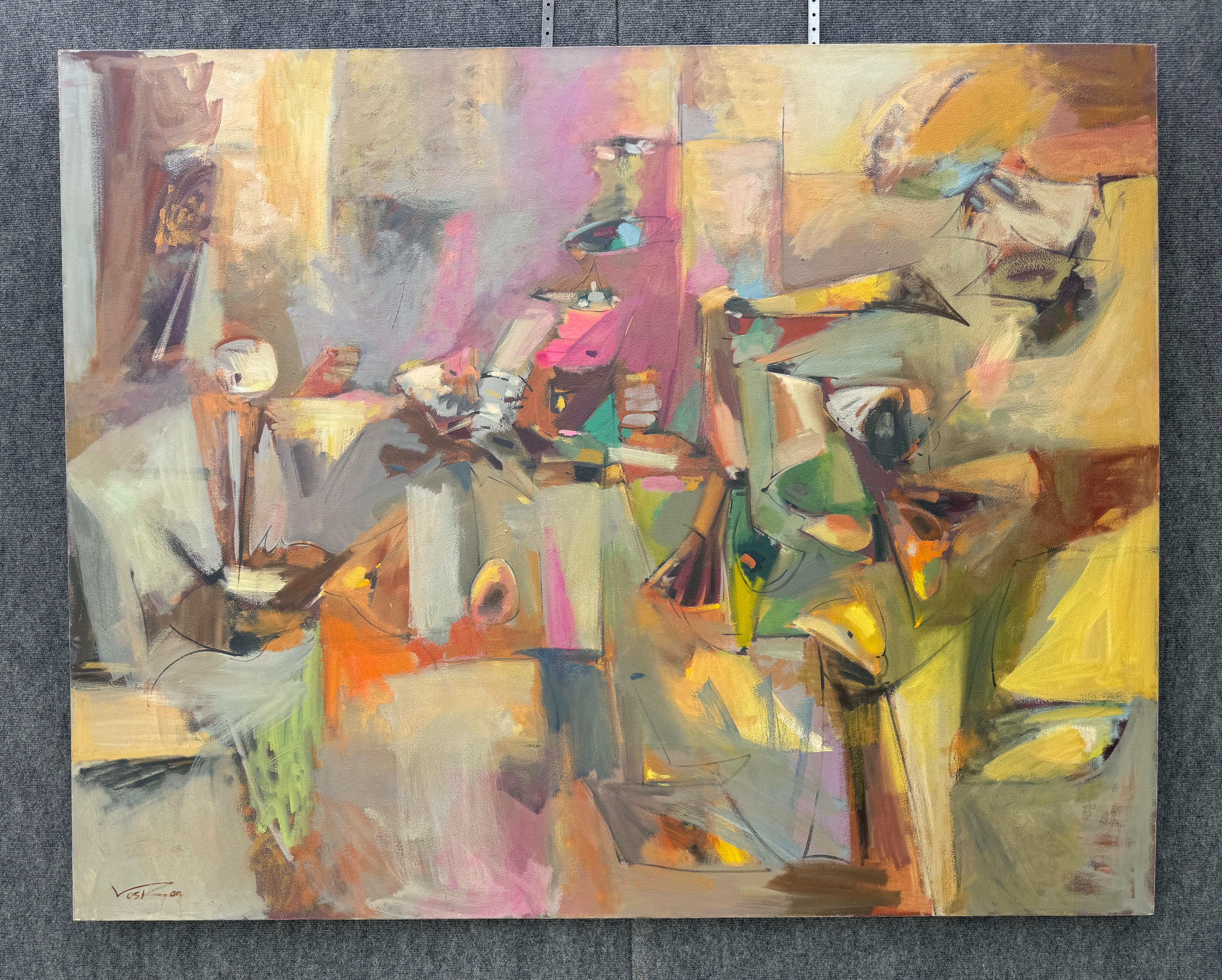 Sogno ad occhi aperti 3, Quadro originale astratto di grandi dimensioni su tela, pronto da appendere - Painting di Voskan Galstian