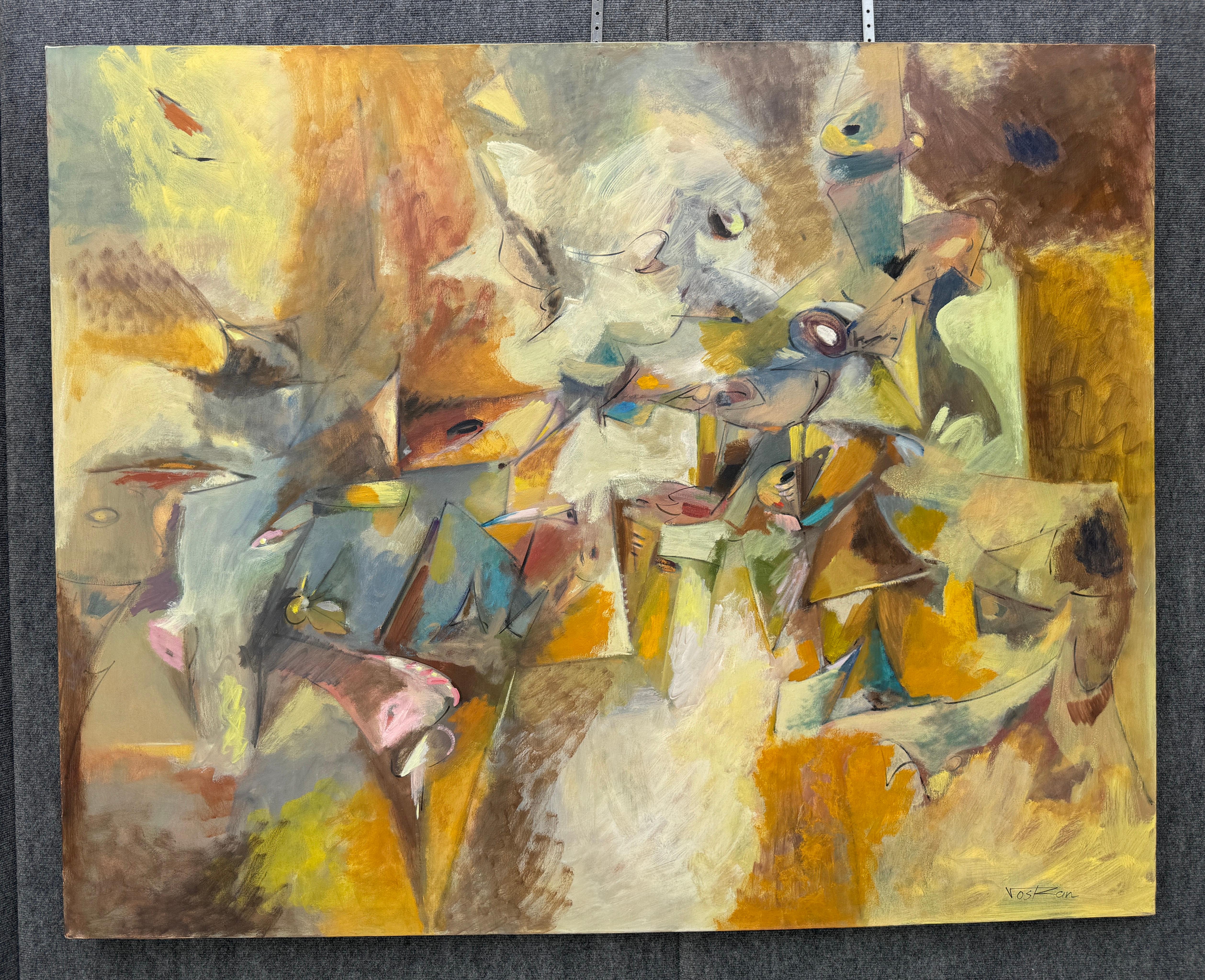 Sogno ad occhi aperti, quadro originale astratto di grandi dimensioni su tela, pronto da appendere - Painting di Voskan Galstian