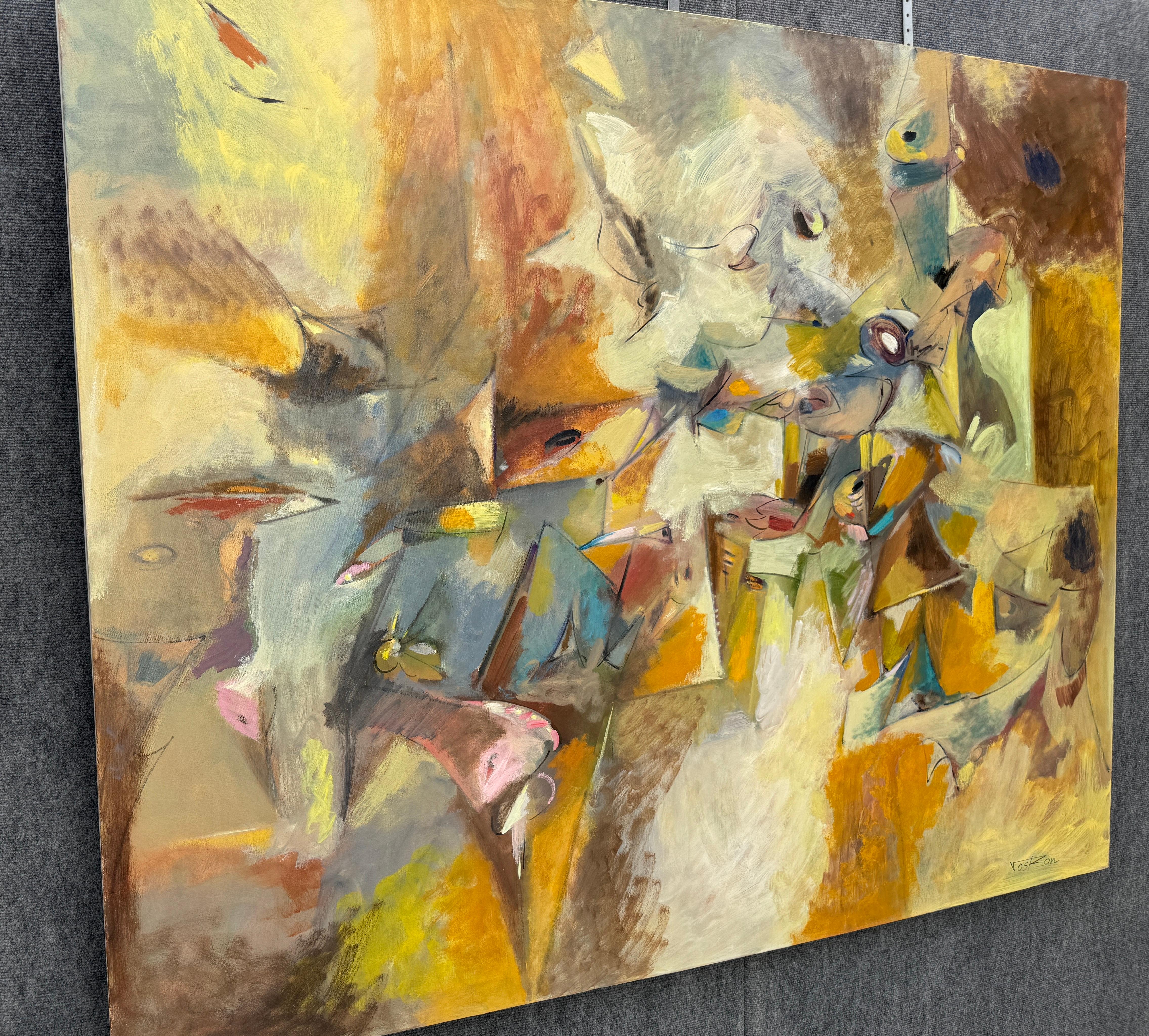 Sogno ad occhi aperti, quadro originale astratto di grandi dimensioni su tela, pronto da appendere - Painting Impressionismo di Voskan Galstian
