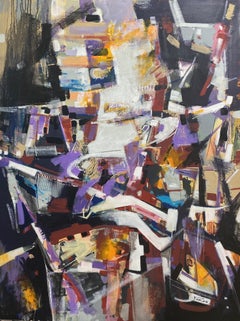Distanza, Arte moderna astratta, Pittura acrilica originale, pronta da appendere