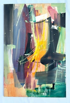 Doble Vida, Arte Abstracto Pintura Original, Lista para Colgar