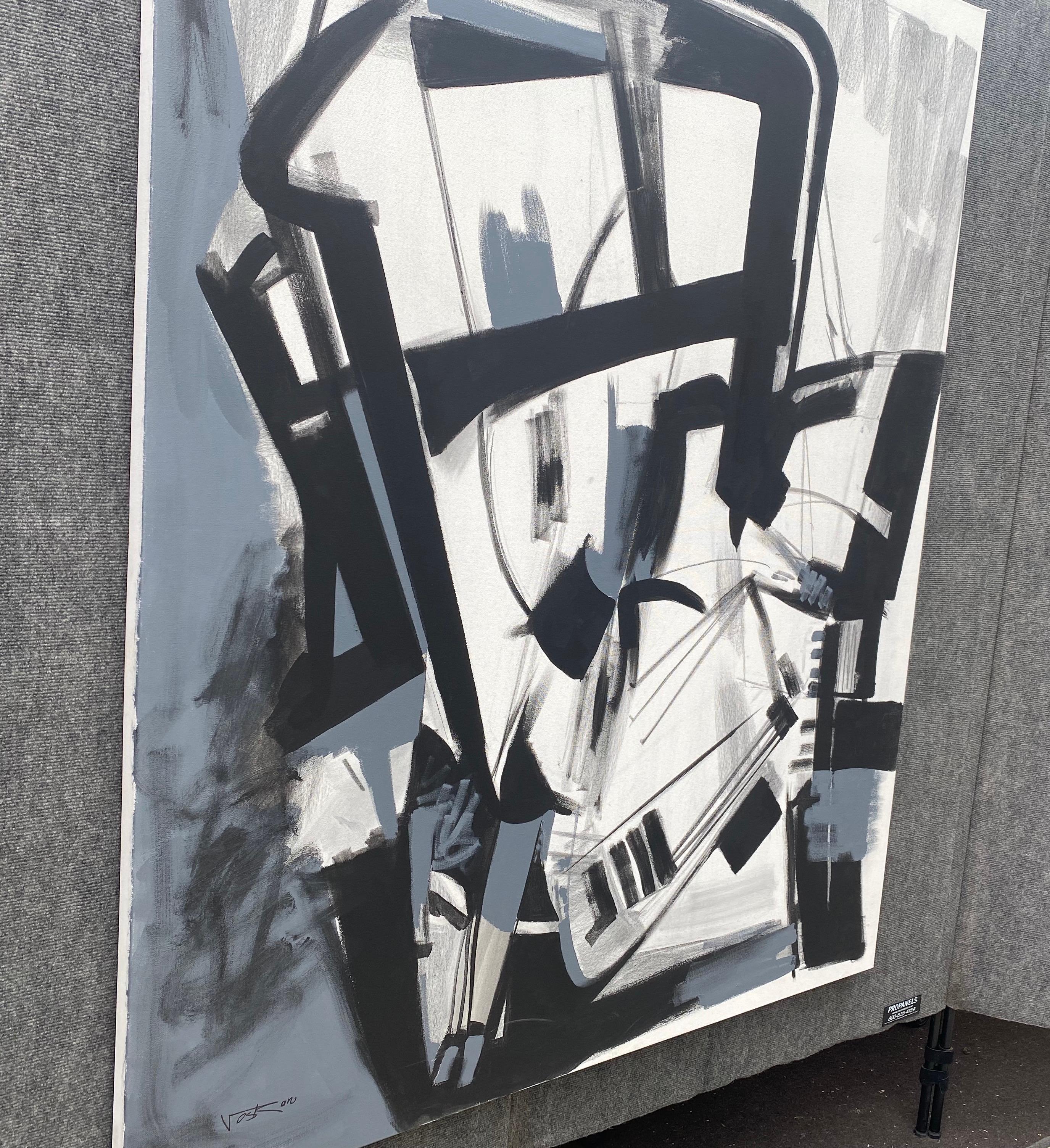 Disegni Direct, Pittura acrilica originale d'arte astratta pronta da appendere di grandi dimensioni - Painting Impressionismo di Voskan Galstian
