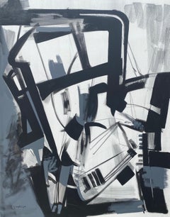 Dibujos Directos, Arte Abstracto Pintura Acrílica Original Lista para Colgar Tamaño Grande
