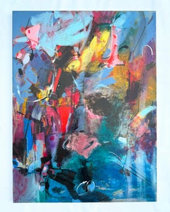 Earth-walk, Abstract Art Original Painting, Ready to Hang