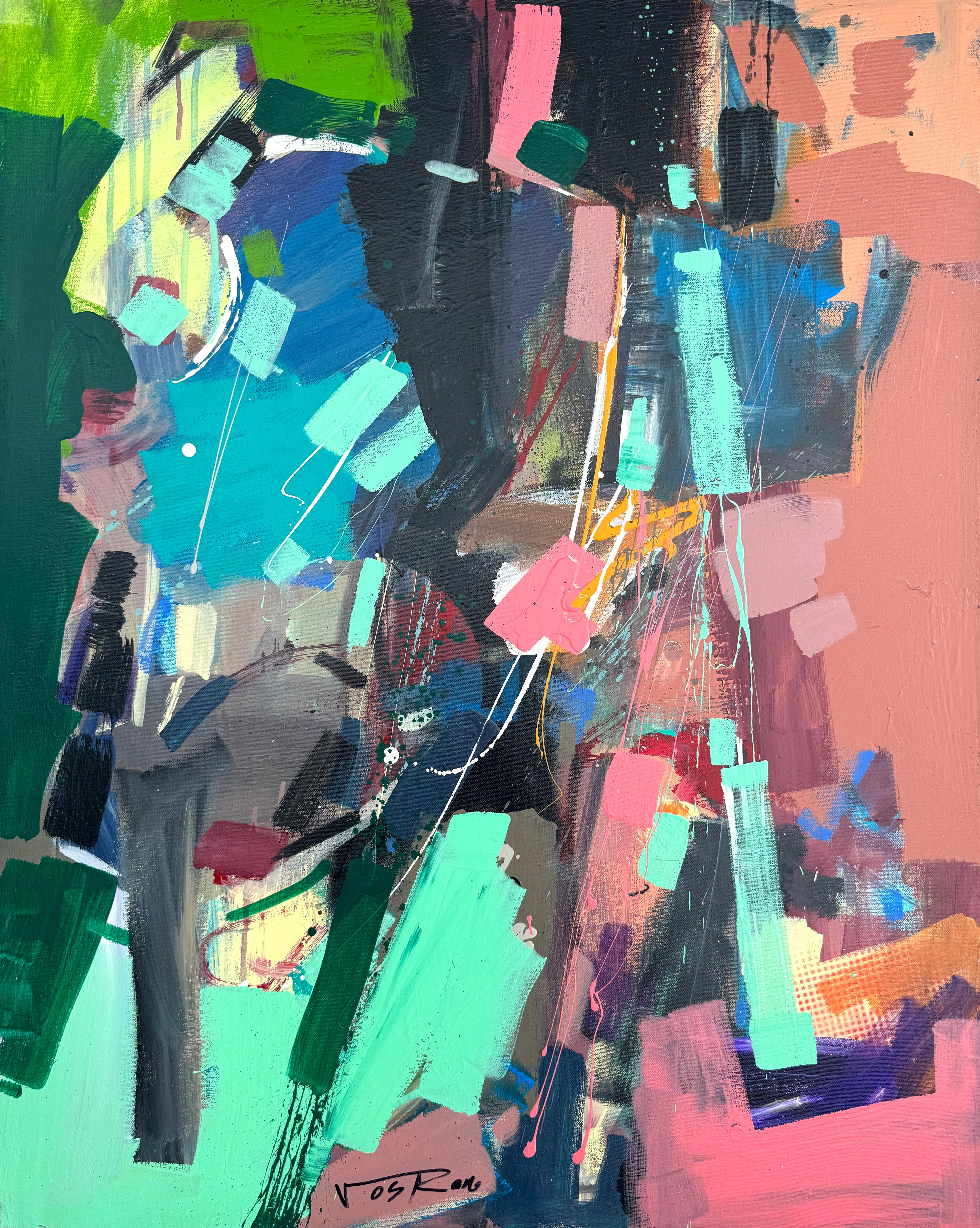 Echo 2, Quadro originale d'arte astratta, pronto da appendere - Painting di Voskan Galstian