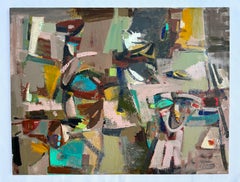 Orizzonte in caduta, Quadro originale d'arte astratta, pronto da appendere