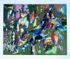 Falling Up, Abstract Art Original Painting, Ready to Hang