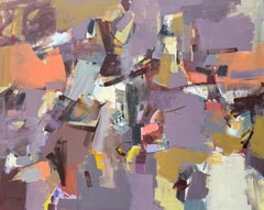 Día de Fiesta, Pintura Abstracta Original Grande sobre Lienzo, Lista para Colgar