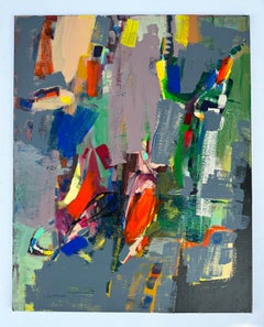 Fiesta Days 1, Abstract Art Contemporary Original Painting, Ready to Hang