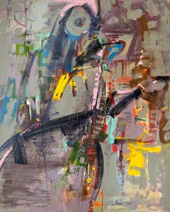 Fiesta Days 3, Arte Abstracto Pintura Original Contemporánea, Lista para Colgar