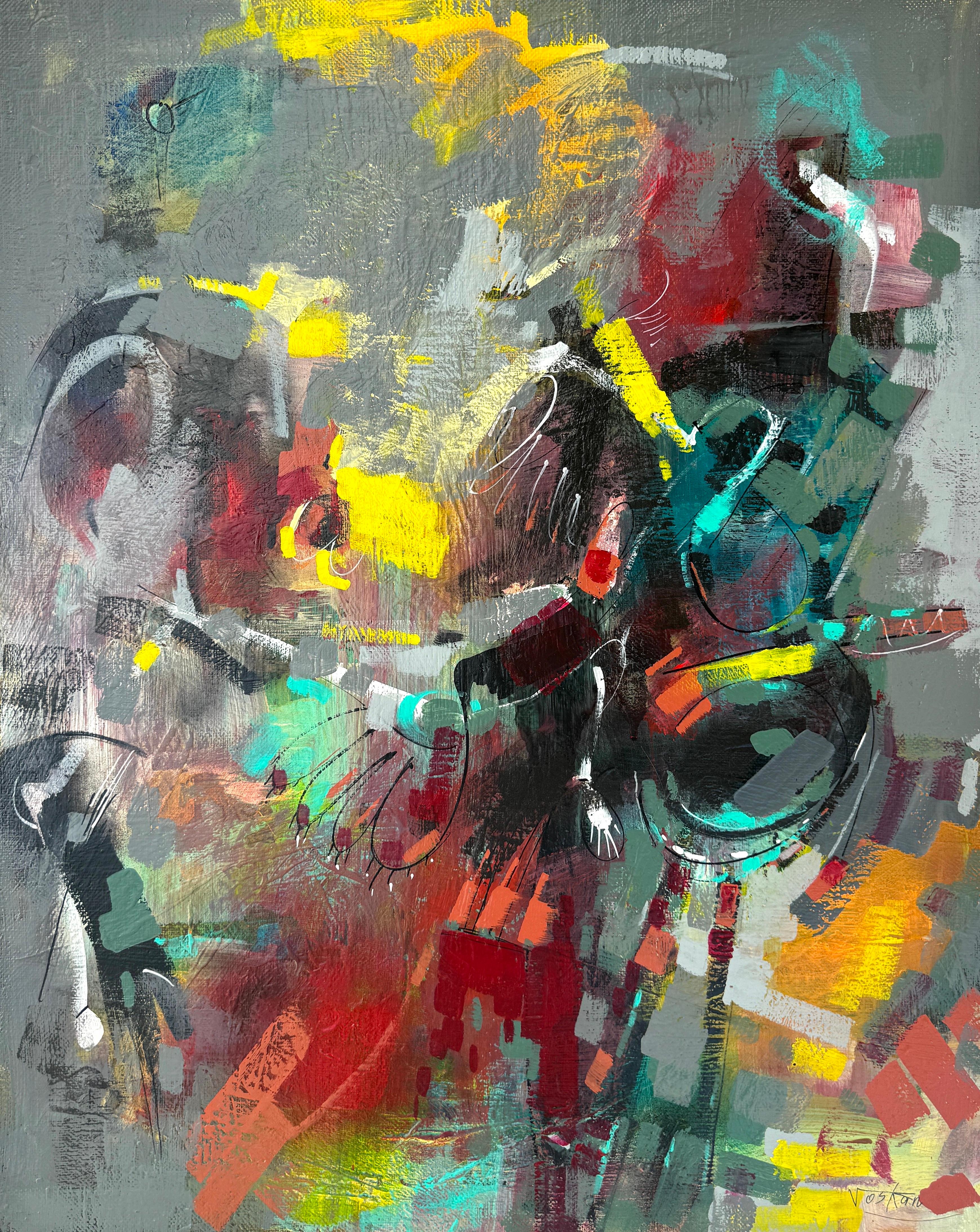 Abstract Painting di Voskan Galstian - Prima pioggia, Arte astratta, Pittura originale contemporanea, pronta da appendere