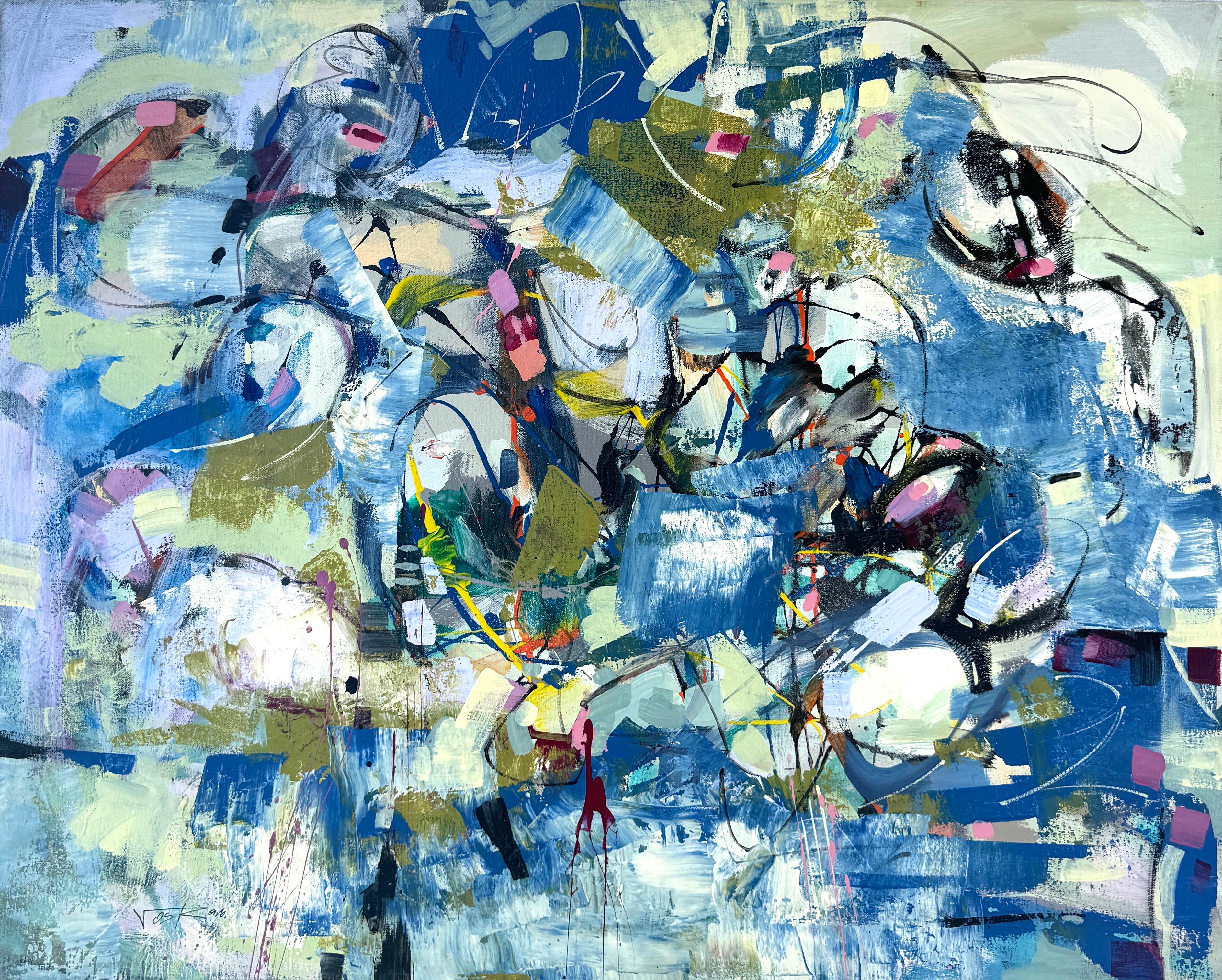 Abstract Painting di Voskan Galstian - Prima neve, quadro astratto d'arte contemporanea, pronto da appendere