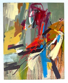 First Station, Abstract Art, Modern Original Painting, Ready to Hang
