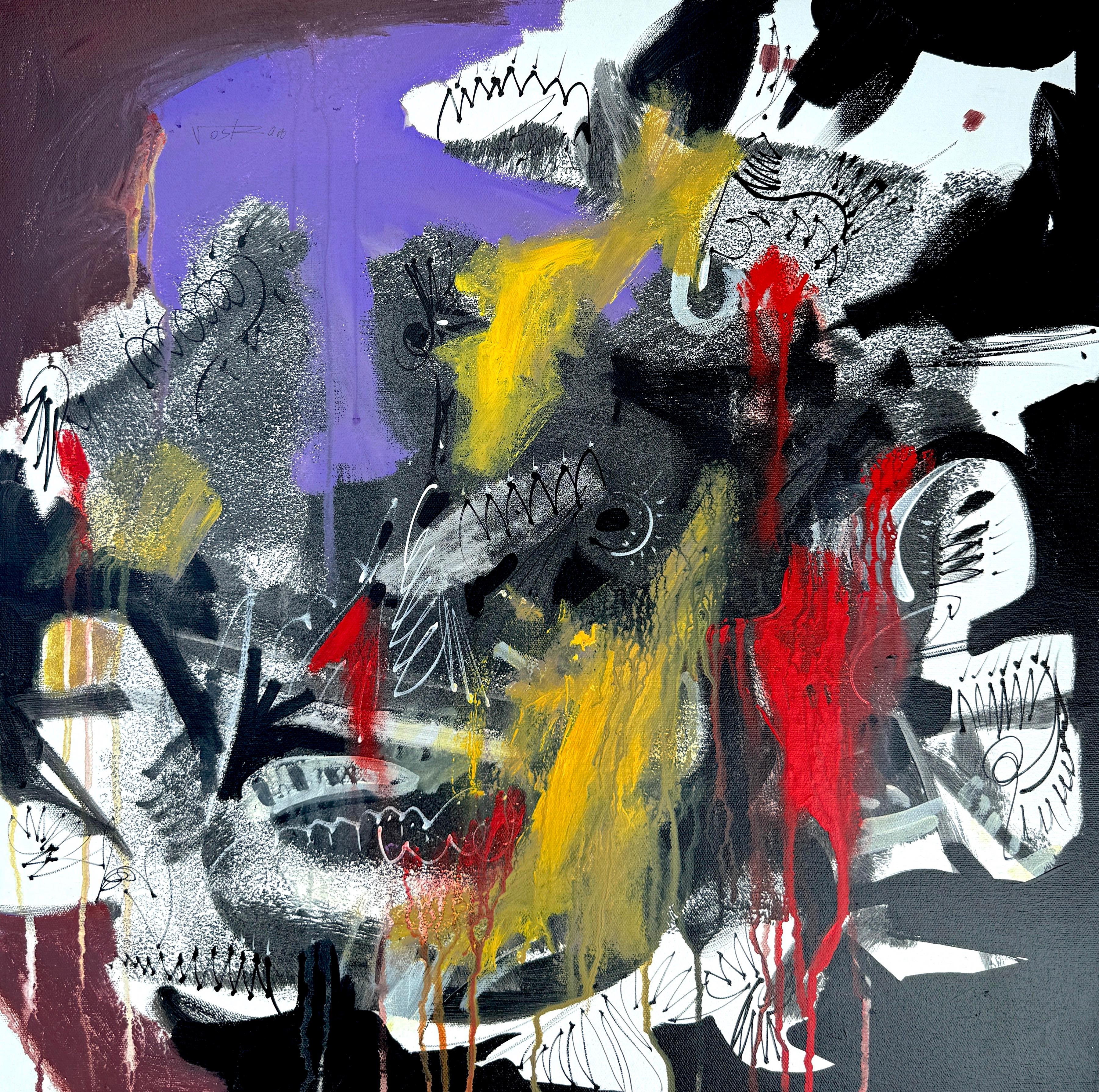 Voskan Galstian Abstract Painting – Free Falling 2, Abstraktes Originalgemälde, hängefertig