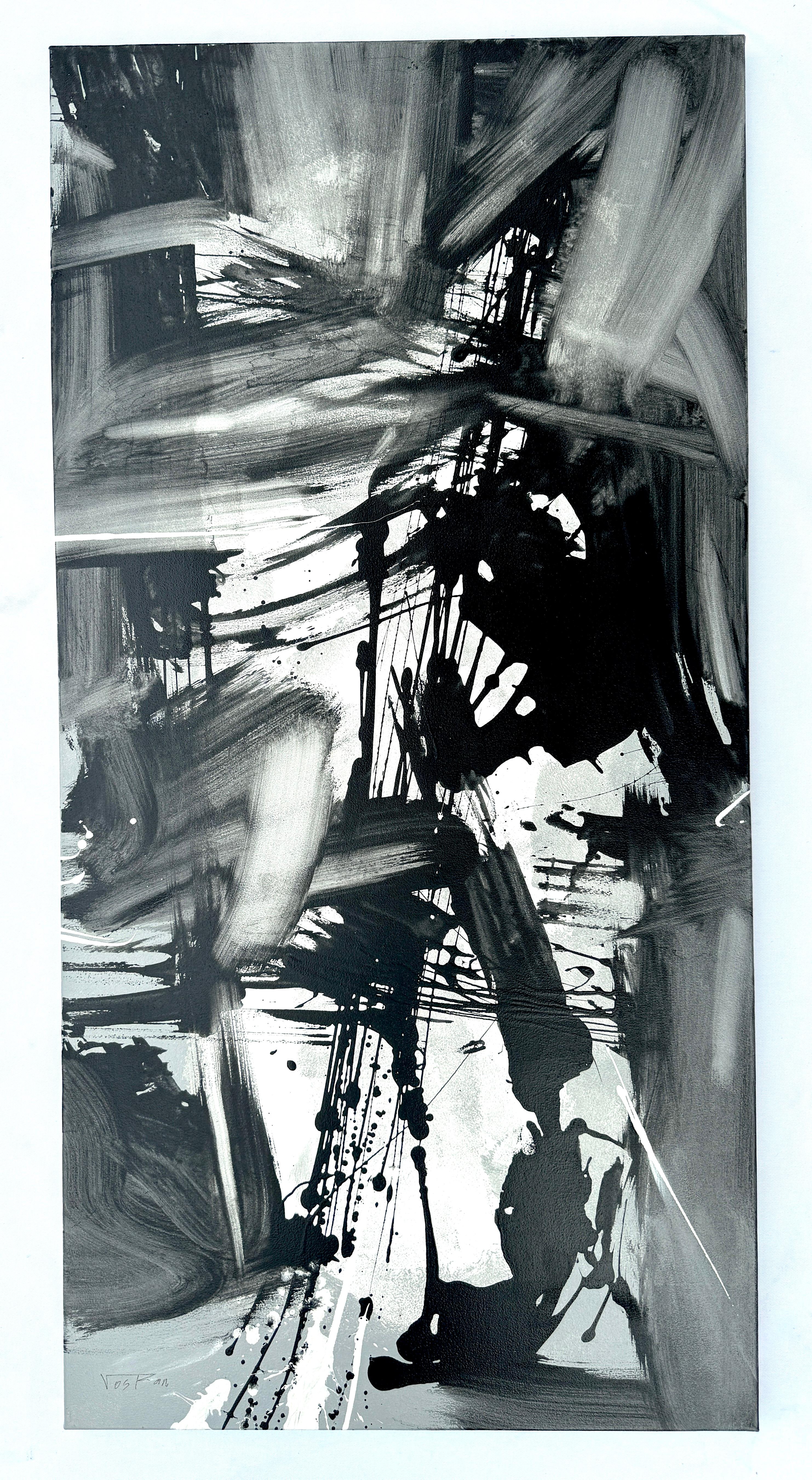 Dall'ombra alla luce, quadro originale astratto, pronto da appendere - Painting di Voskan Galstian