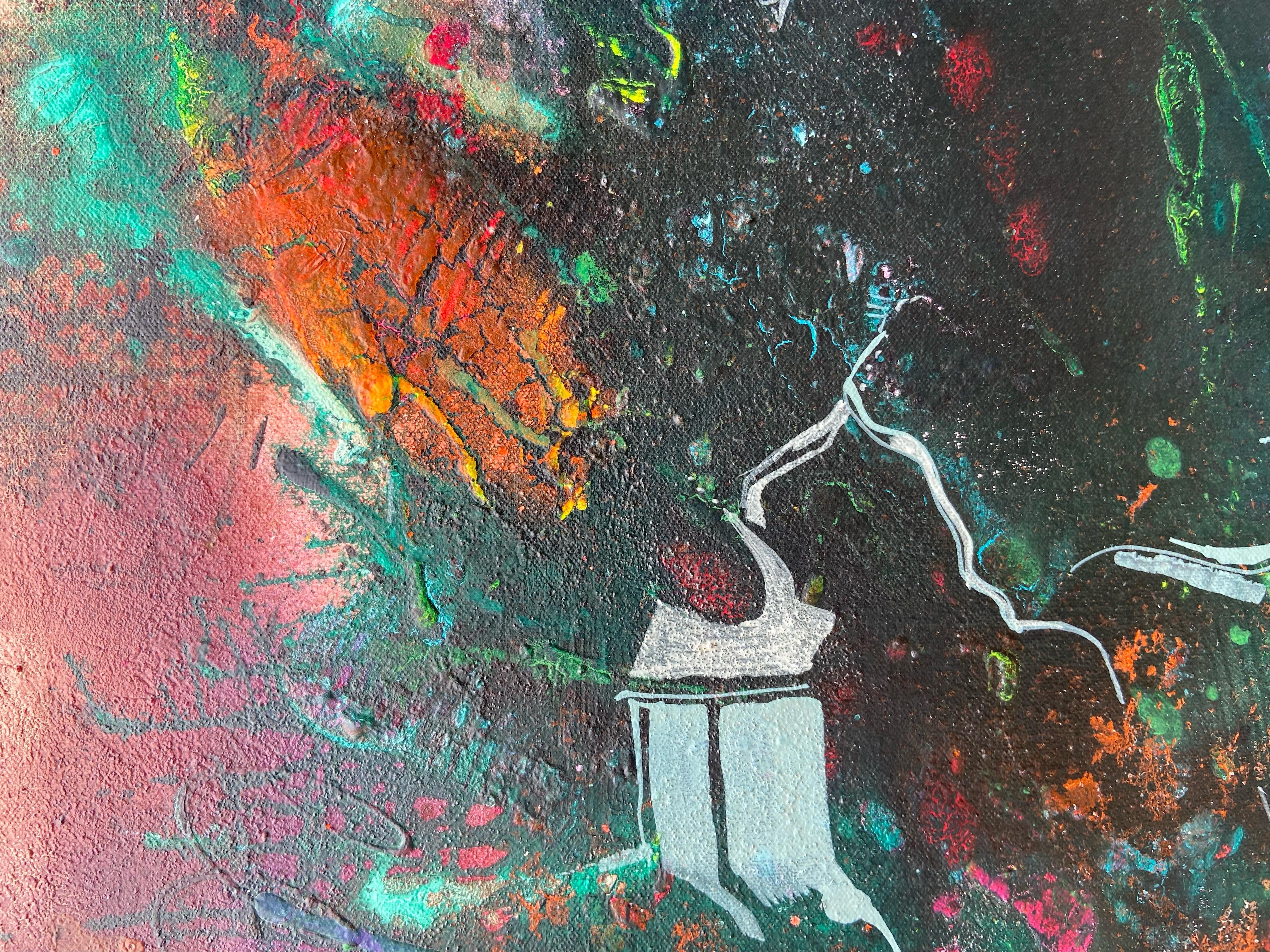 Giardino I, Pittura astratta - Abstract Painting Grigio di Voskan Galstian