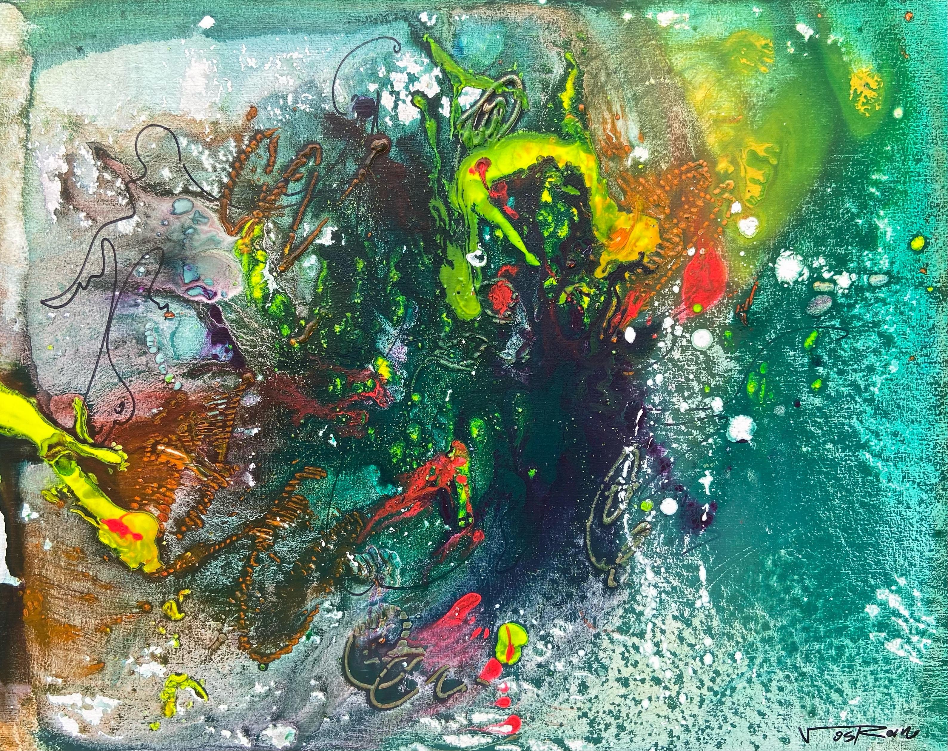 <p>Artist Comments<br>Artist Voskan Galstian paints an abstract interpretation of exotic blooms. Part of his collection of expressing elements from his daily experiences in gardening and contributing them to the pieces. Bright colors display the