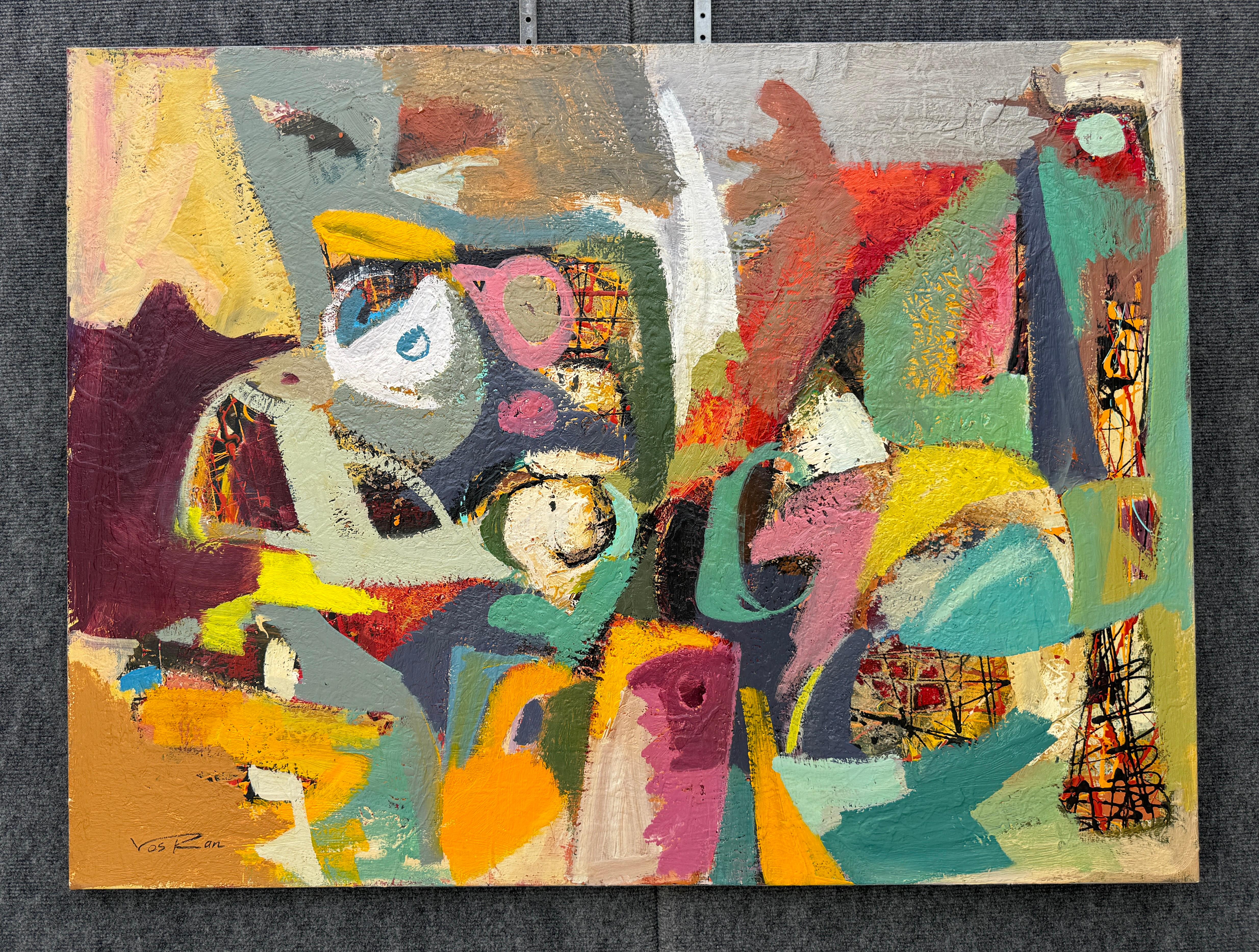 Cosecha, gran Resumen  Arte moderno, Pintura original sobre lienzo, Lista para colgar - Painting de Voskan Galstian