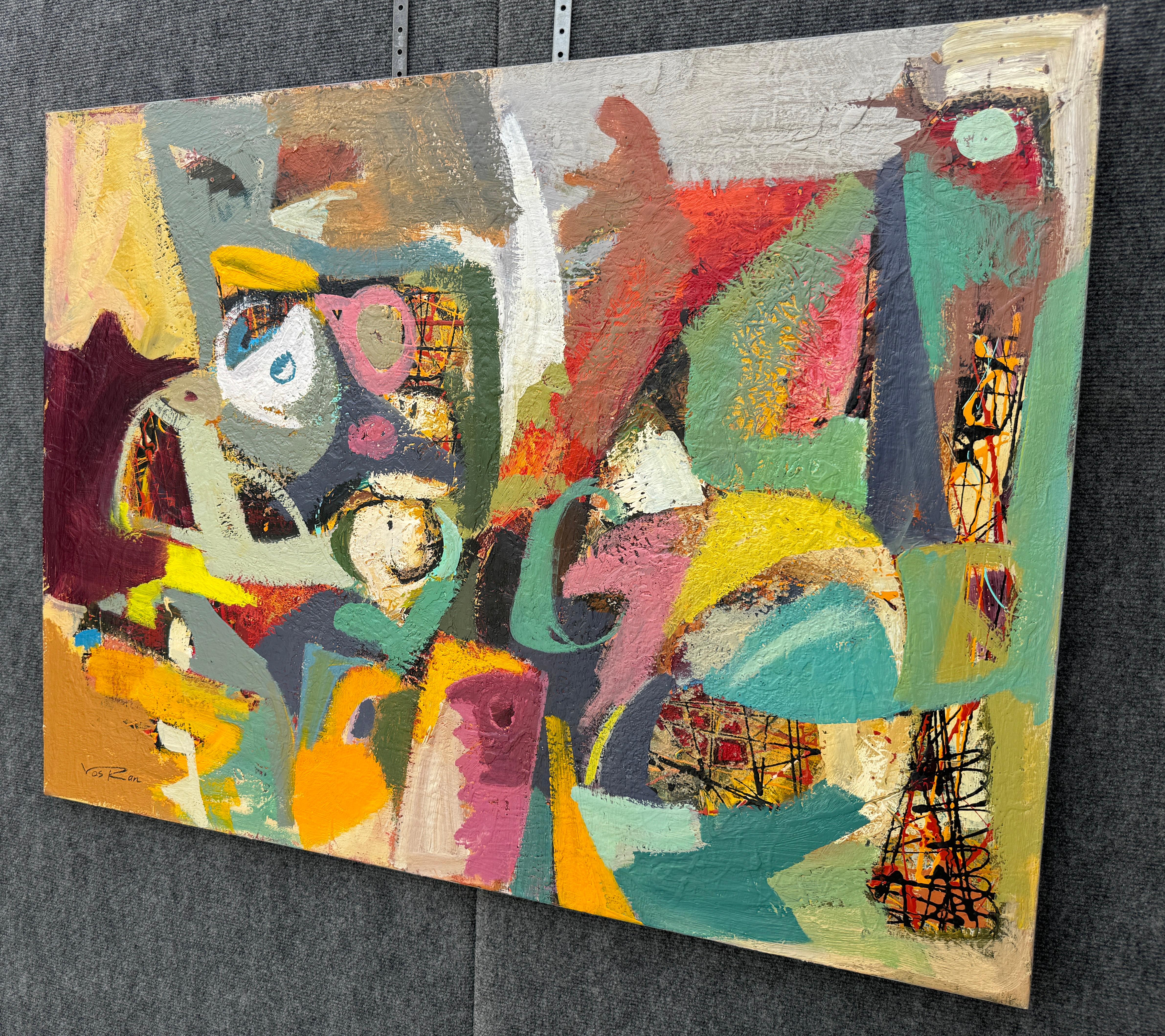 Cosecha, gran Resumen  Arte moderno, Pintura original sobre lienzo, Lista para colgar - Abstract Painting Marrón de Voskan Galstian
