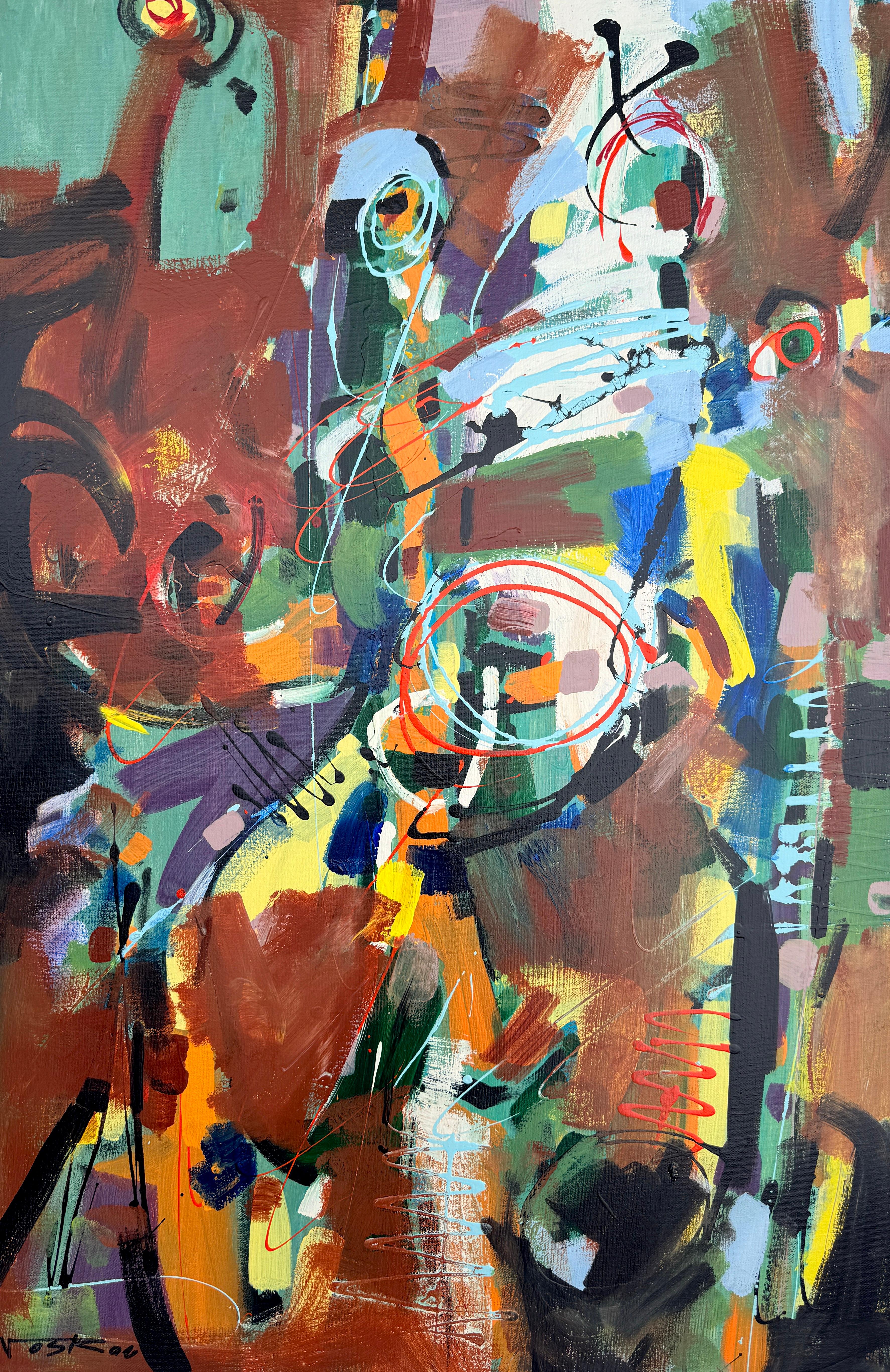 Voskan Galstian Abstract Painting – Hint Of Morning, Abstraktes Originalgemälde mit Scharnier, hängefertig