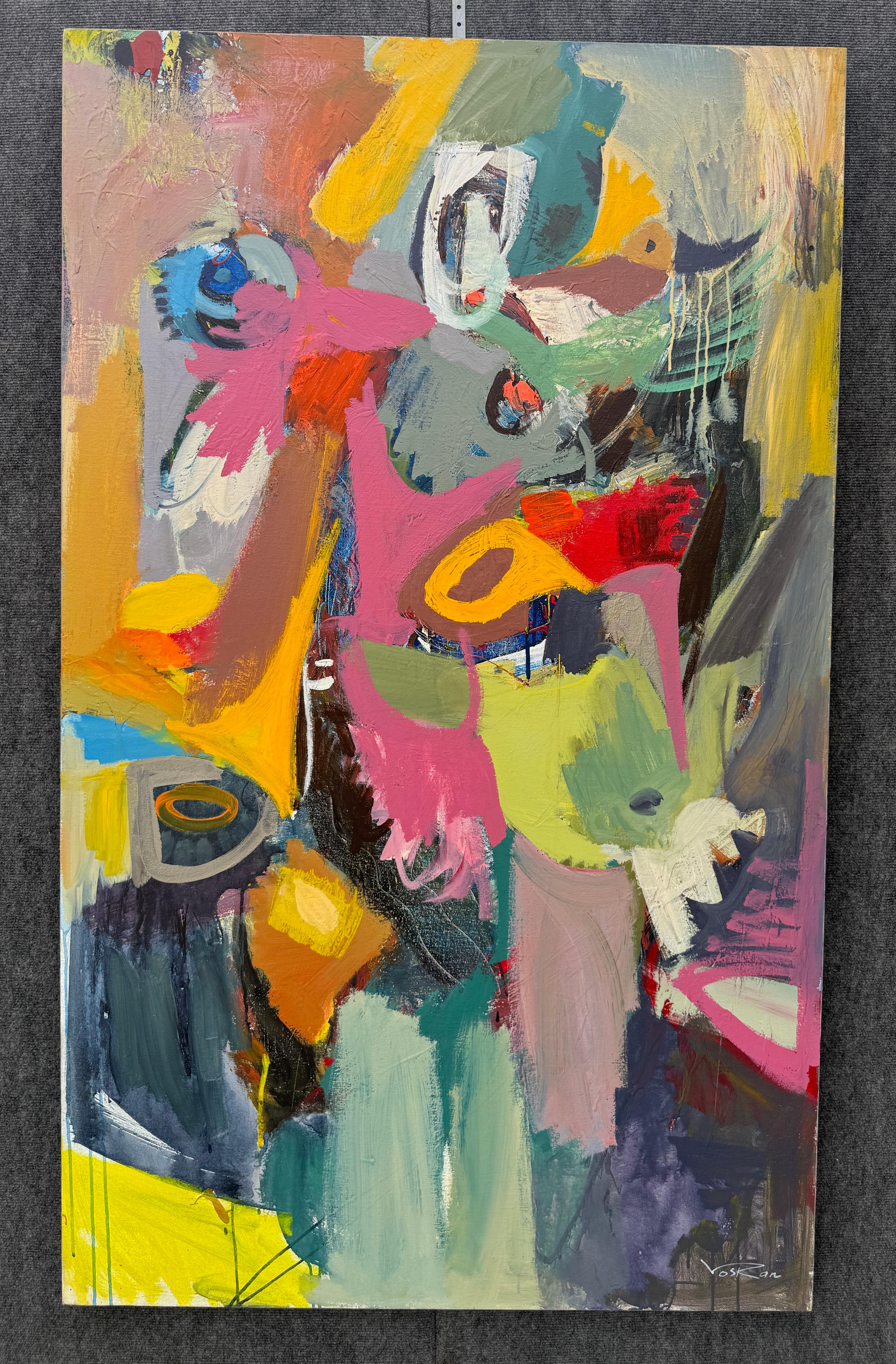 Sto impazzendo, Quadro originale astratto di grandi dimensioni su tela, pronto da appendere - Painting Impressionismo di Voskan Galstian