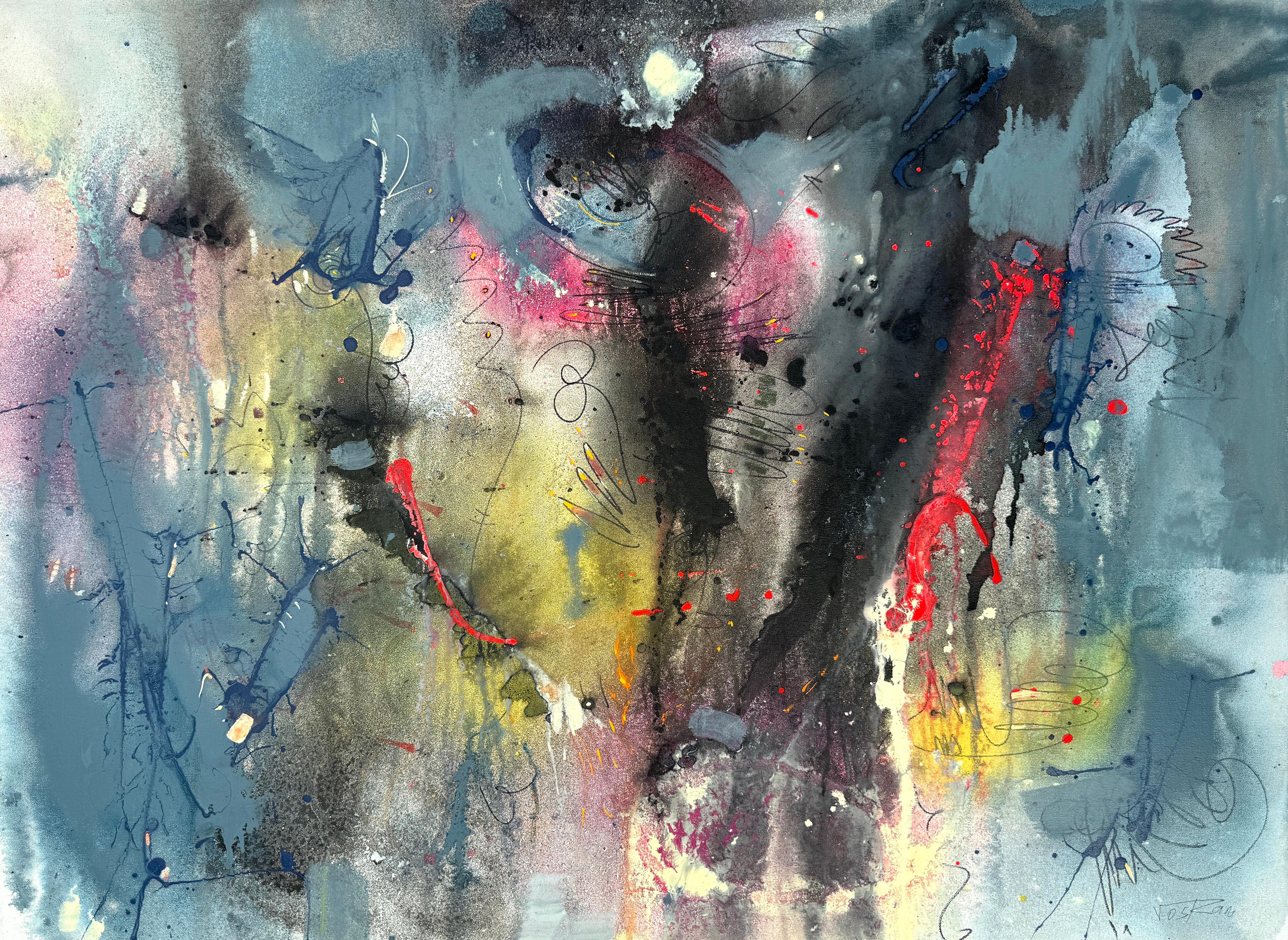 Abstract Painting di Voskan Galstian - Ponte di ghiaccio, Arte astratta, Quadro originale, Pronto da appendere