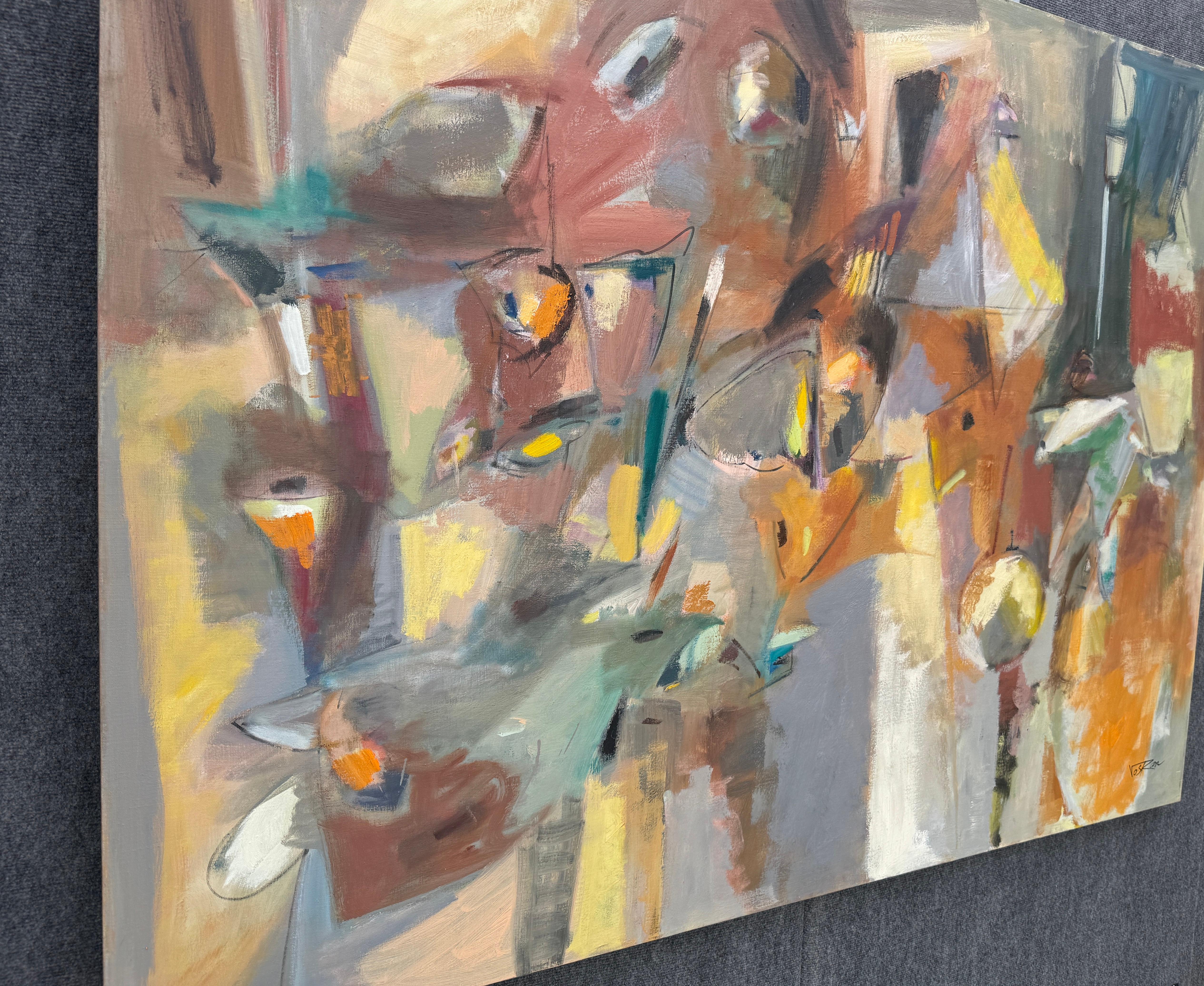 In The Season 2, Quadro originale astratto di grandi dimensioni su tela, pronto da appendere - Painting di Voskan Galstian