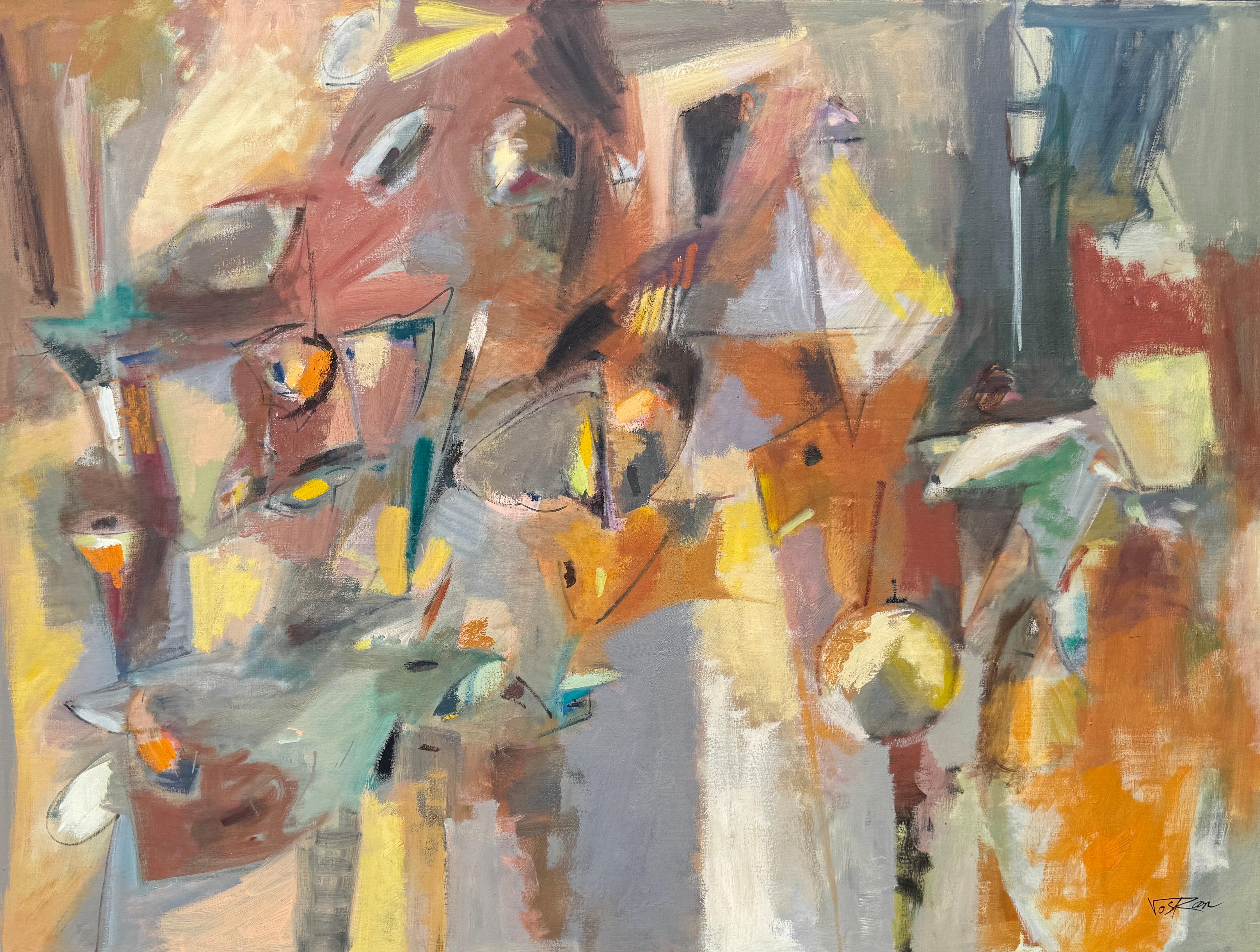 Abstract Painting di Voskan Galstian - In The Season 2, Quadro originale astratto di grandi dimensioni su tela, pronto da appendere