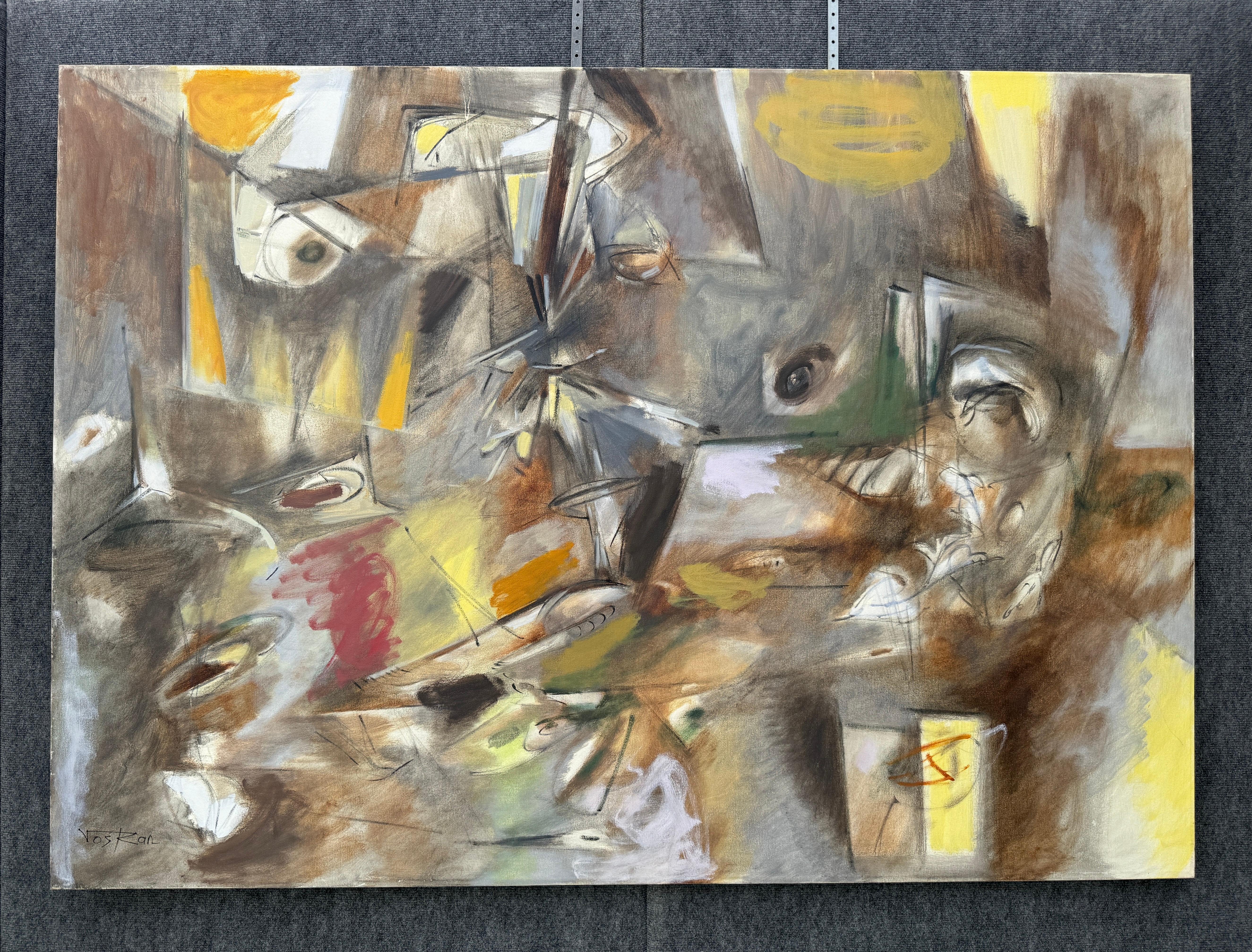 In The Season 3, Abstract Large Original Painting on Canvas, Ready to Hang - Brown Abstract Painting by Voskan Galstian