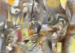 En La Temporada 3, Pintura Original Abstracta de Gran Tamaño sobre Lienzo, Lista para Colgar
