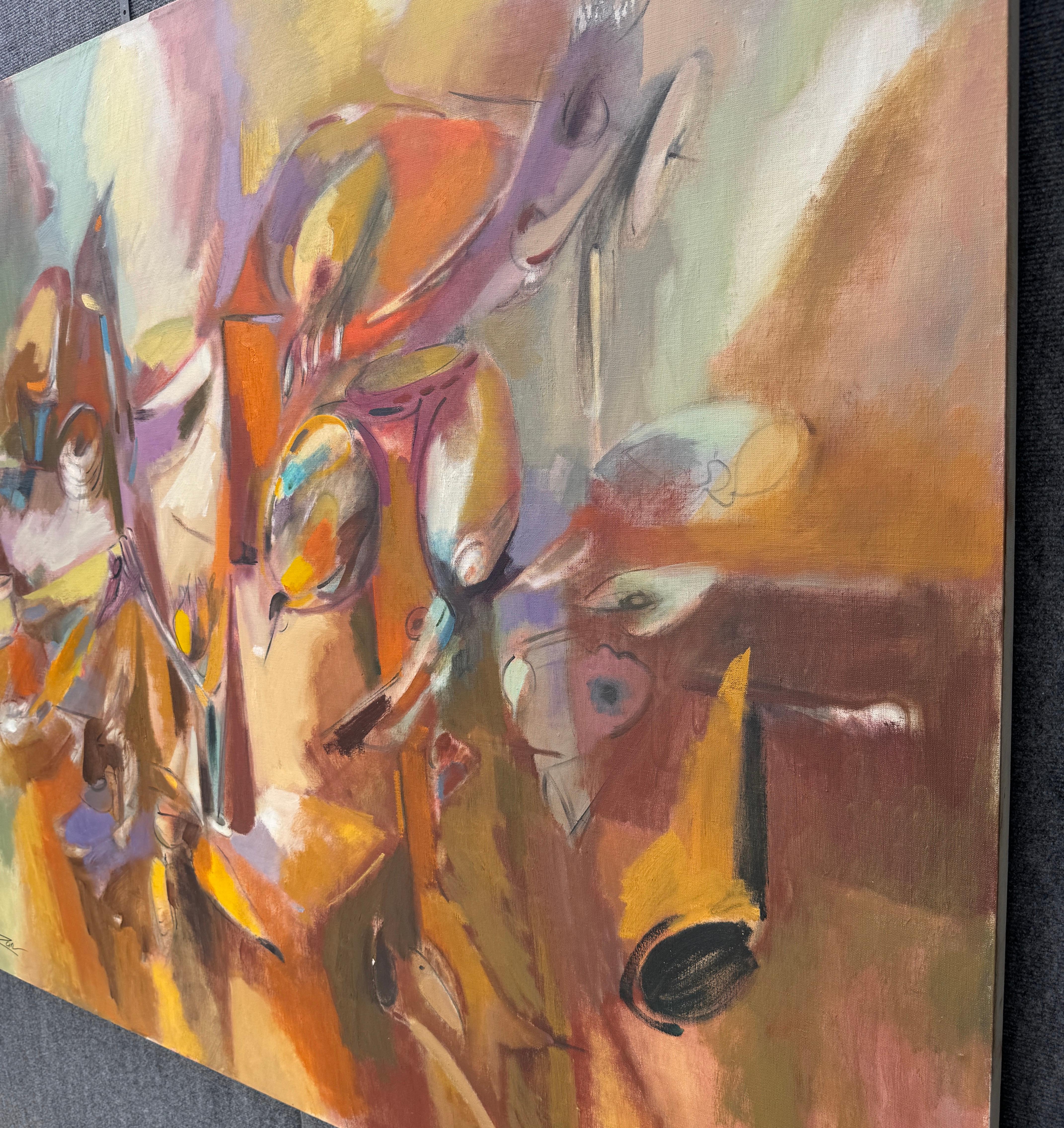 Artist: Voskan Galstian 
Work: Original Painting, Handmade Artwork, One of a Kind 
Medium: Oil on linen
Year: 2012
Style: Abstract Art, 
Title: In The Season
Size: 47