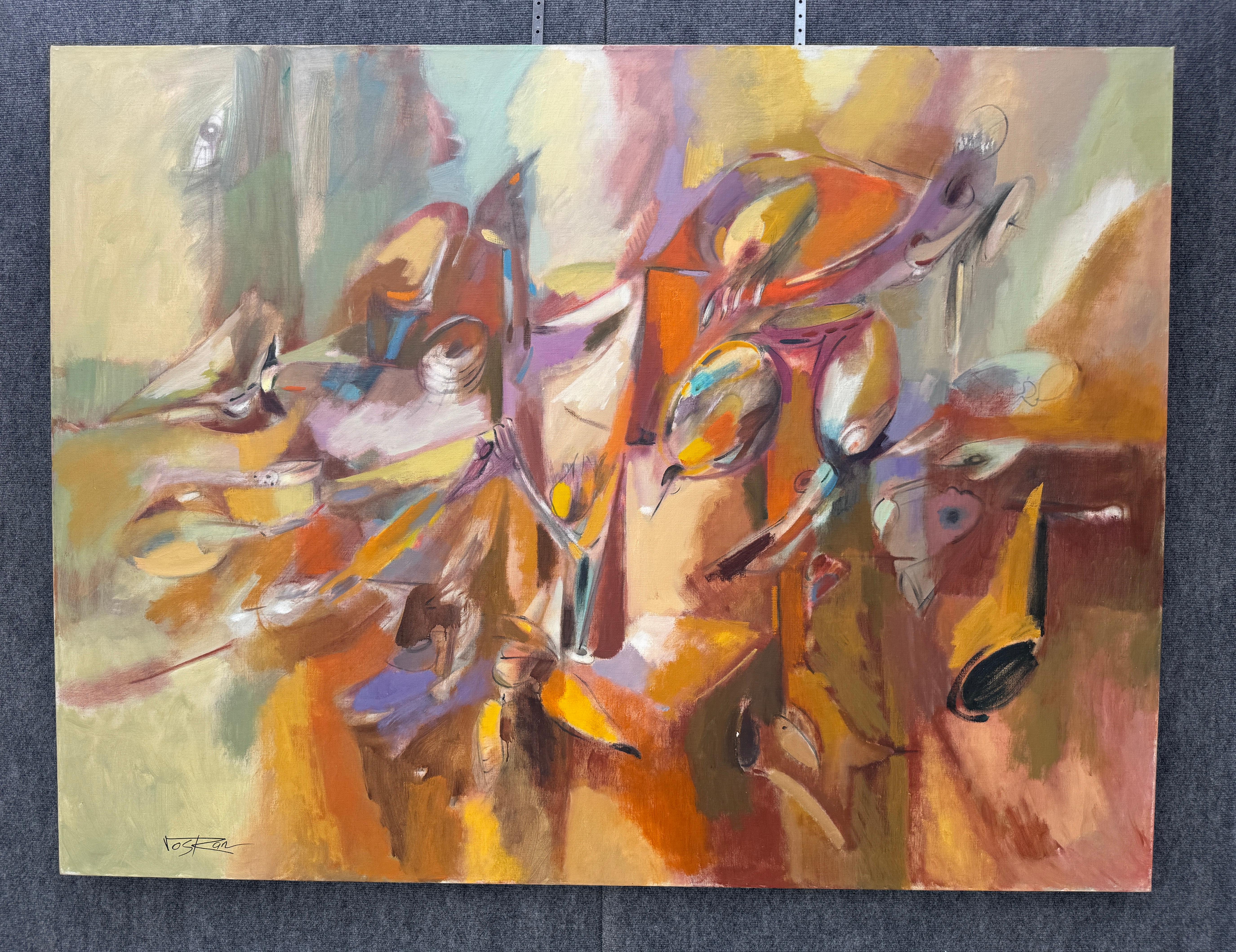 In The Season, Abstract Large Original Painting on Canvas, Ready to Hang For Sale 1