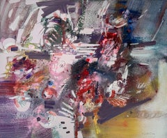 Dentro De La Cascada, Arte Abstracto Gran Cuadro Moderno Original, Listo Para Colgar