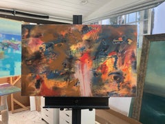 Intelligence, Abstrakte Kunst, Original Acrylgemälde in Acryl, hängefertig