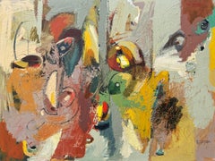 Última luz del día, pintura abstracta original sobre lienzo, lista para colgar