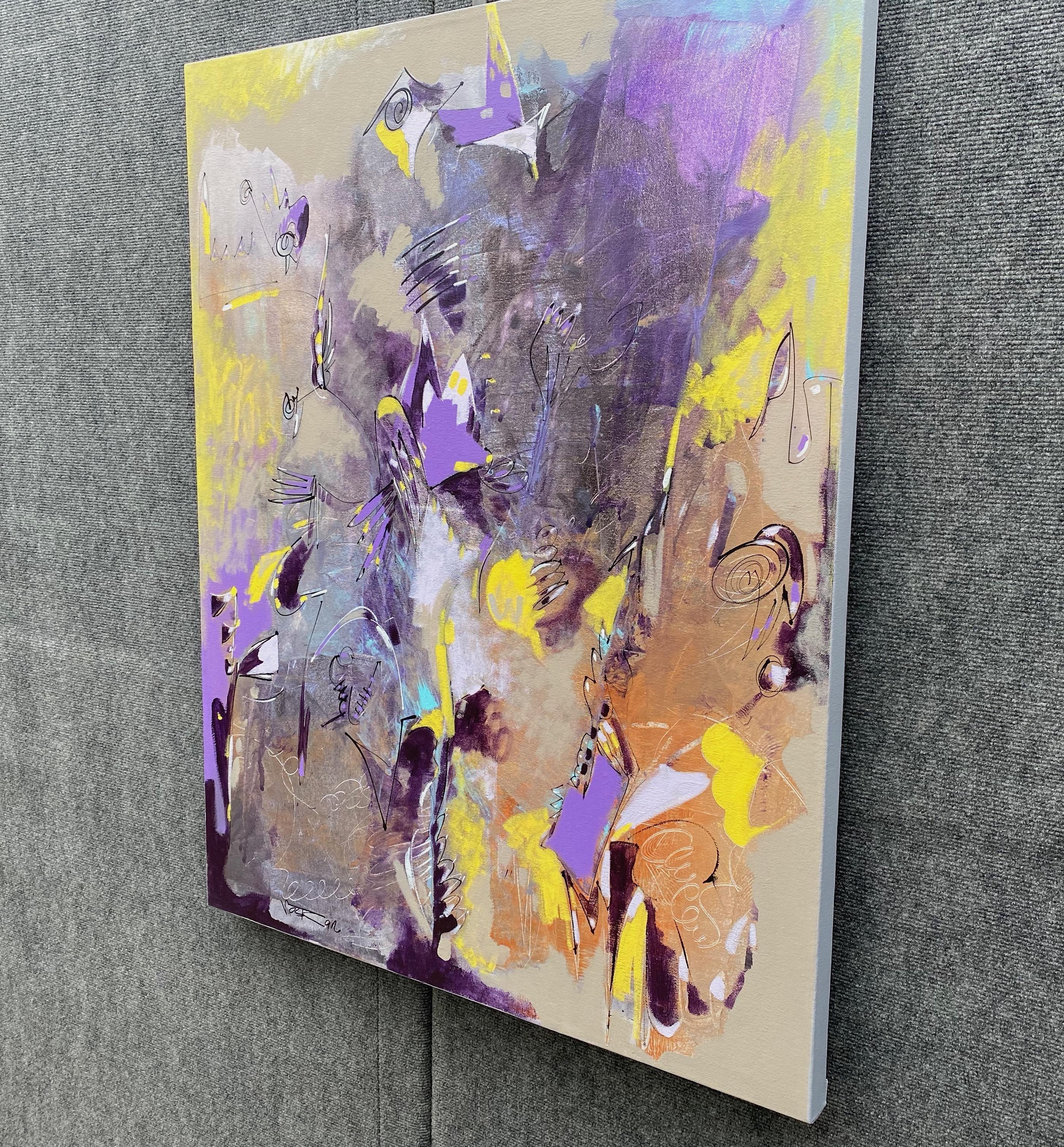 abstract lavender painting