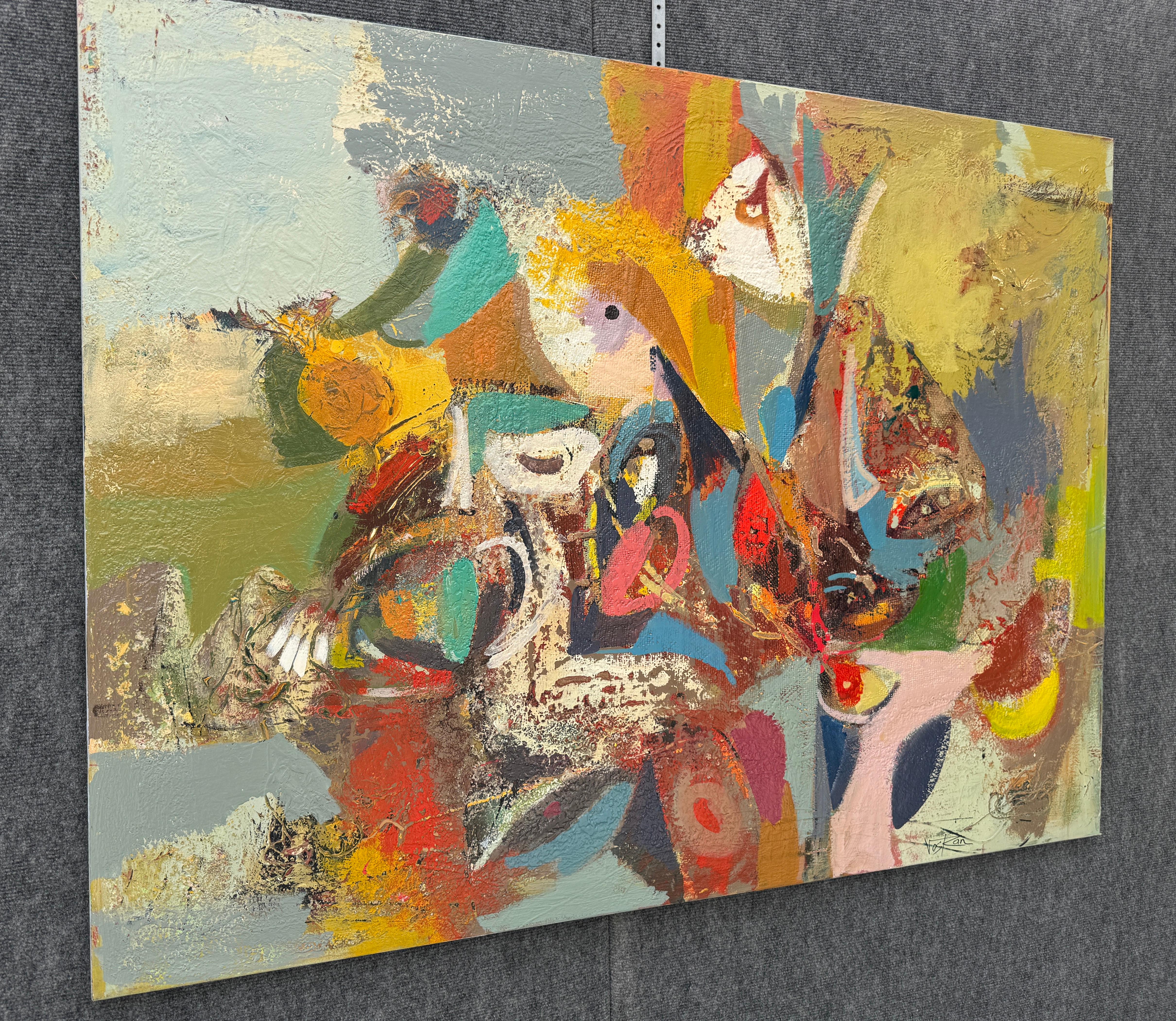 Layers In A Dream, Abstraktes Originalgemälde, hängefertig (Impressionismus), Painting, von Voskan Galstian