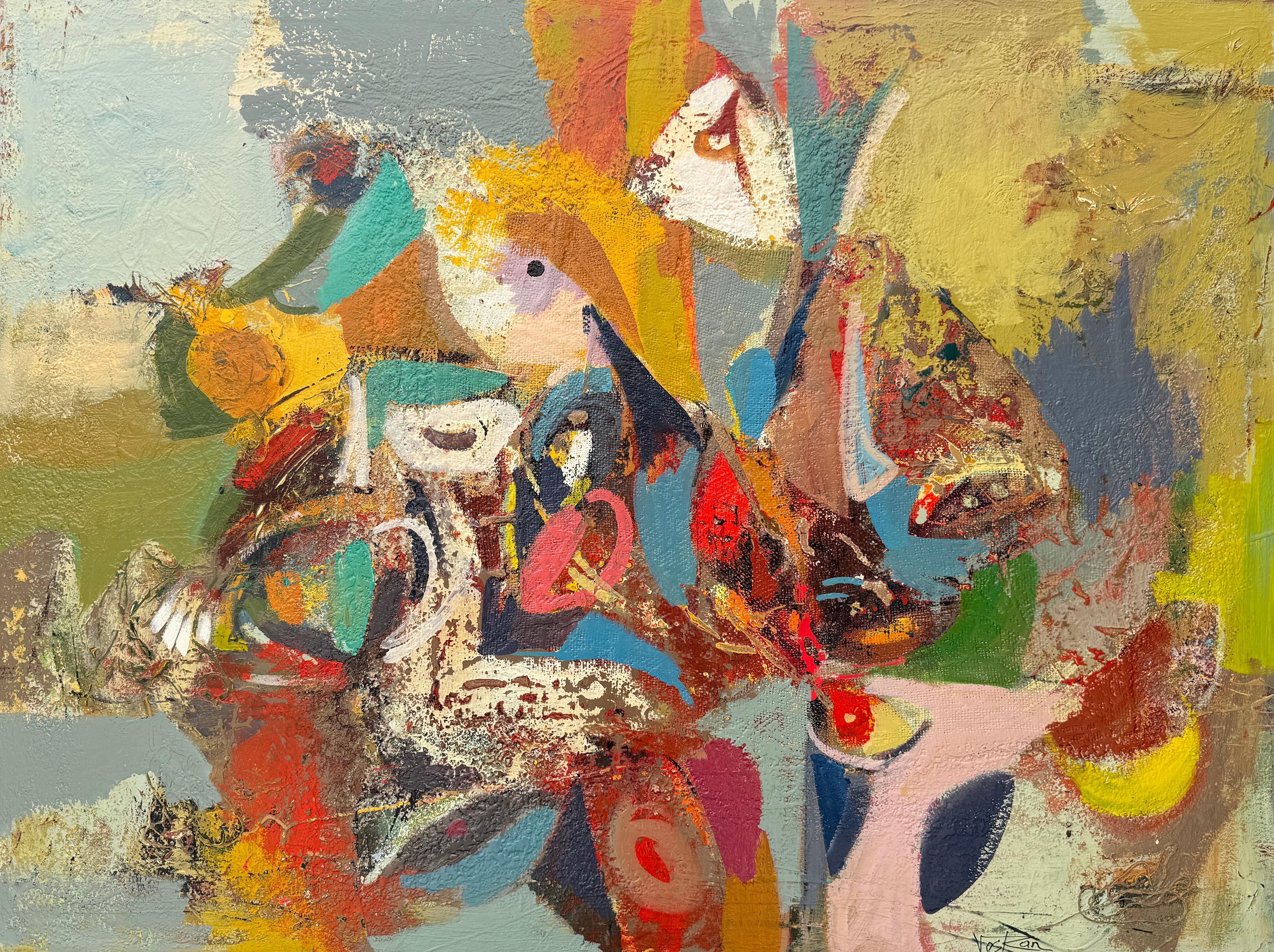 Voskan Galstian Abstract Painting – Layers In A Dream, Abstraktes Originalgemälde, hängefertig