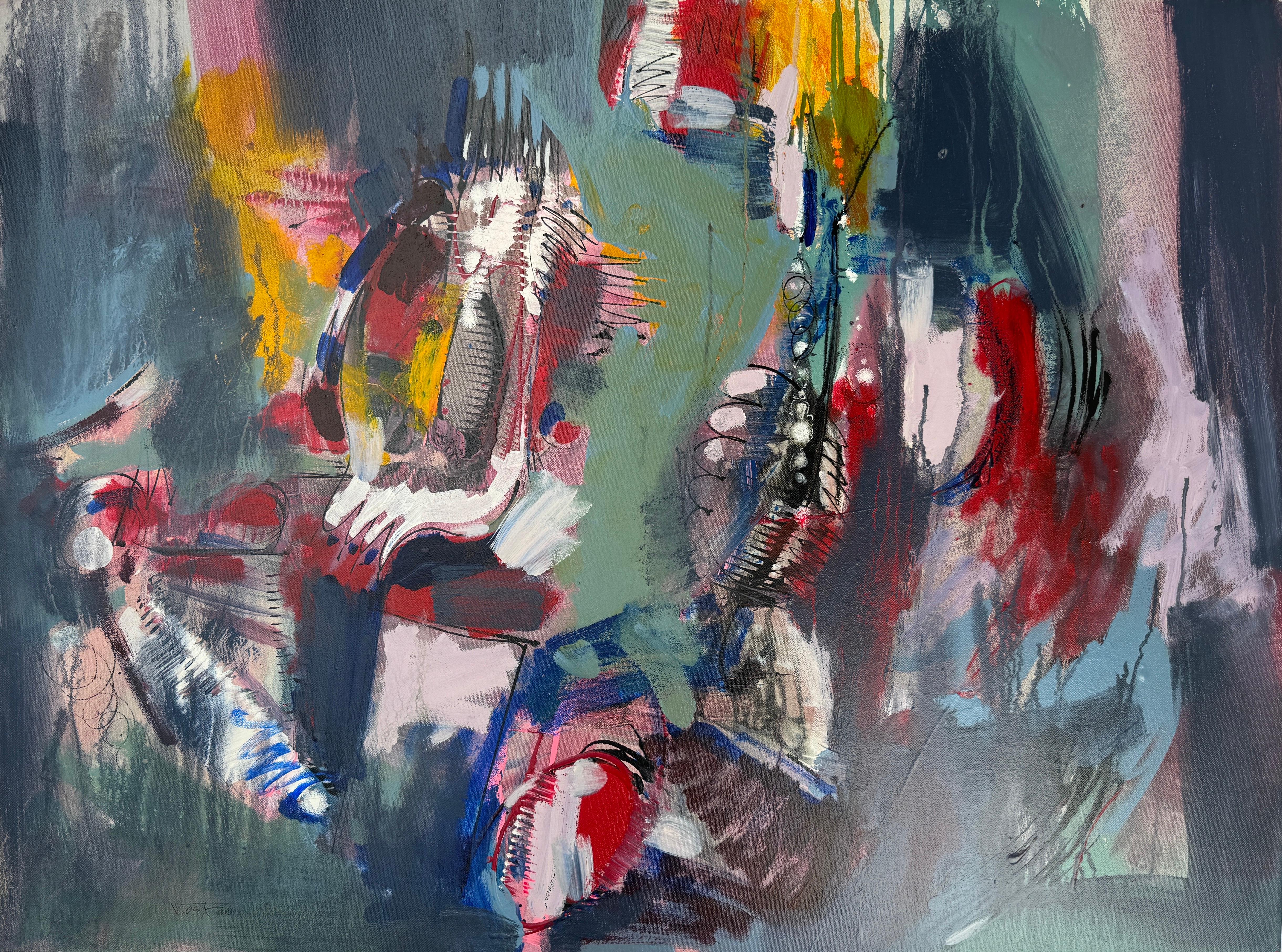 Abstract Painting di Voskan Galstian - Lasciare la mia storia, quadro originale d'arte astratta, pronto da appendere